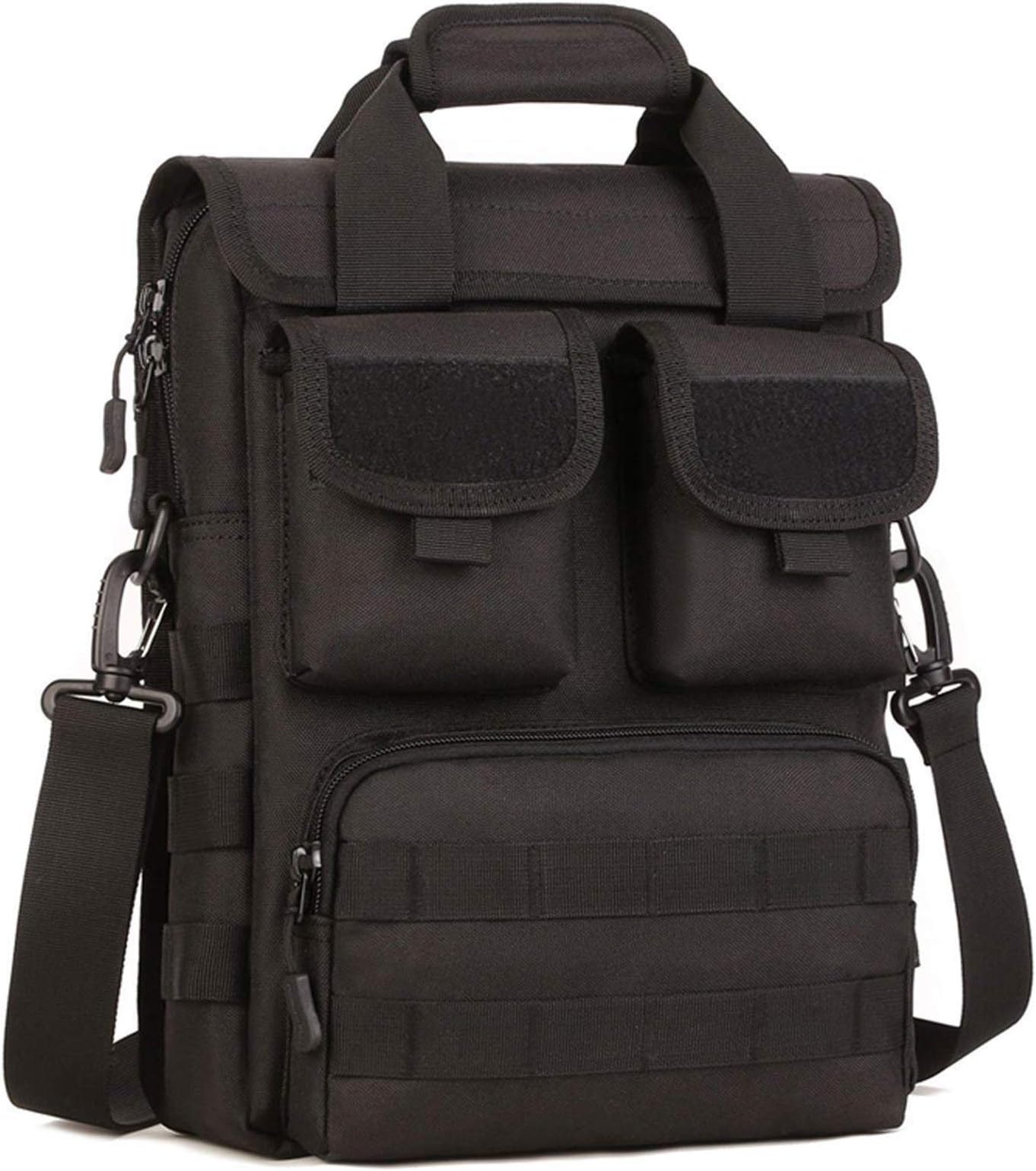 CamGo Tactical Briefcase Military Laptop Messenger Bag Computer Shoulder Bag Engineers Men Handbags Heavy Duty with Shoulder Strap, Multiple Pouches & Compartments (Black)