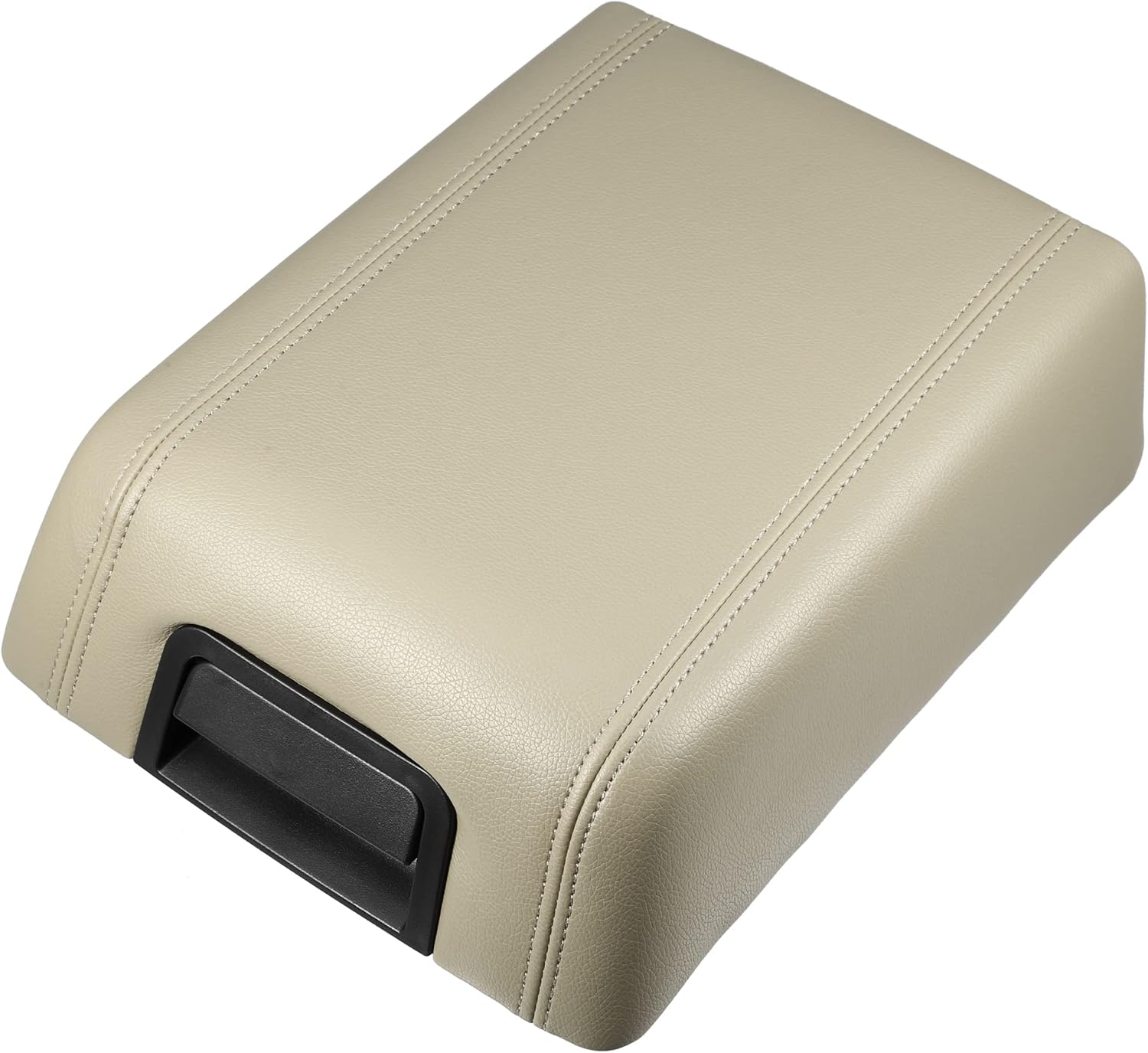 X AUTOHAUX Car Center Console Lid Armrest Seat Box Cover Protector for Ford F-150 2004-2008 Armrest Cover Pad Faux Leather Beige