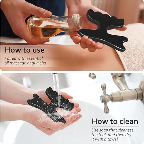 Miniatura 4 de Herramienta de masaje Gua Sha para cuerpo, masajeador de raspado de piedra natural Bian Gua Sha, tabla de masaje de alivio muscular para espalda,
