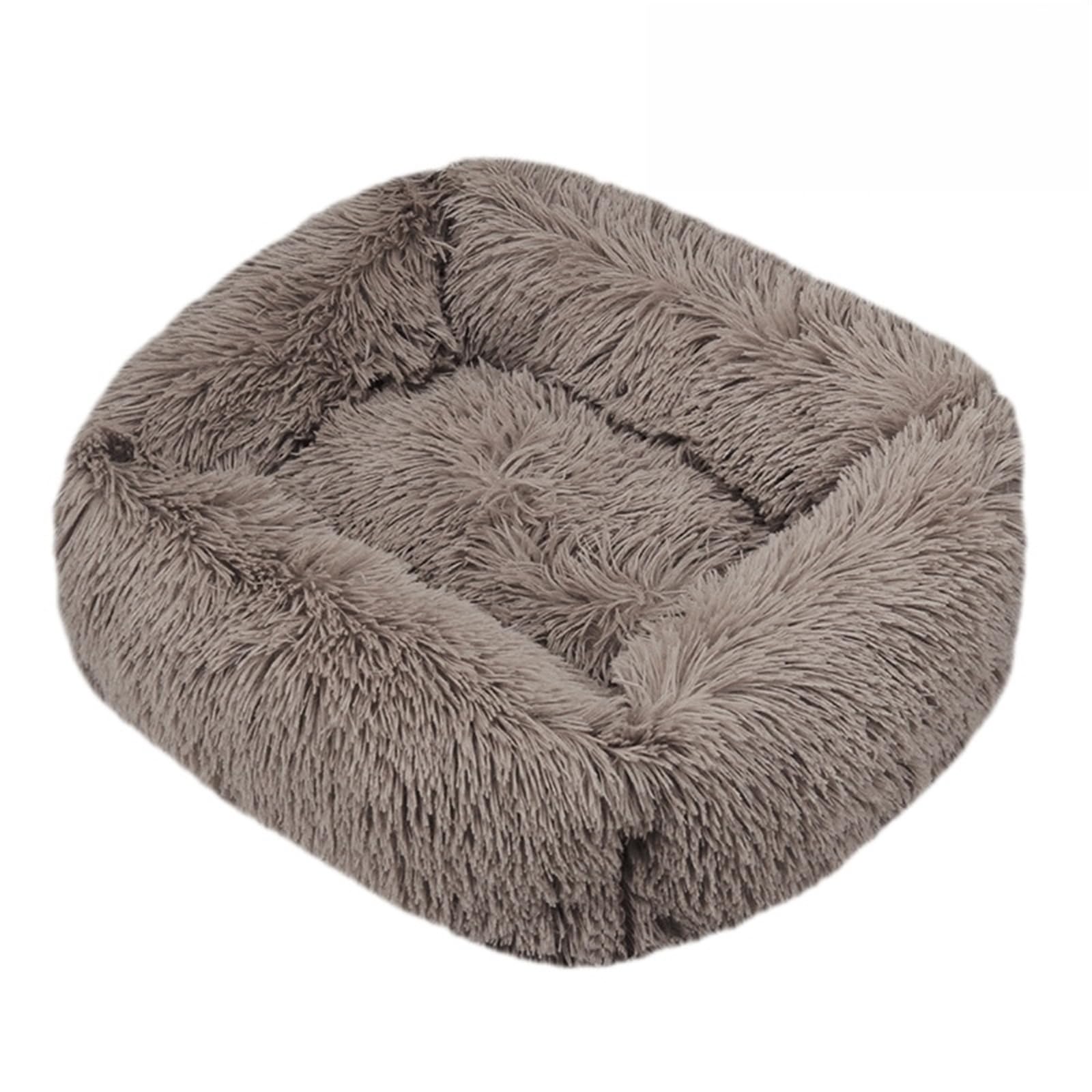 Hixingo Warmth Plush Dog Bed for Medium Small Puppy Kitten, Anti AnXiety Cat Bed, Square Washable Dog Mat, XS-XXL Soft Fluffy Mat for Cat for Living Room,Bedroom,Balcony (Khaki,S) — image 1