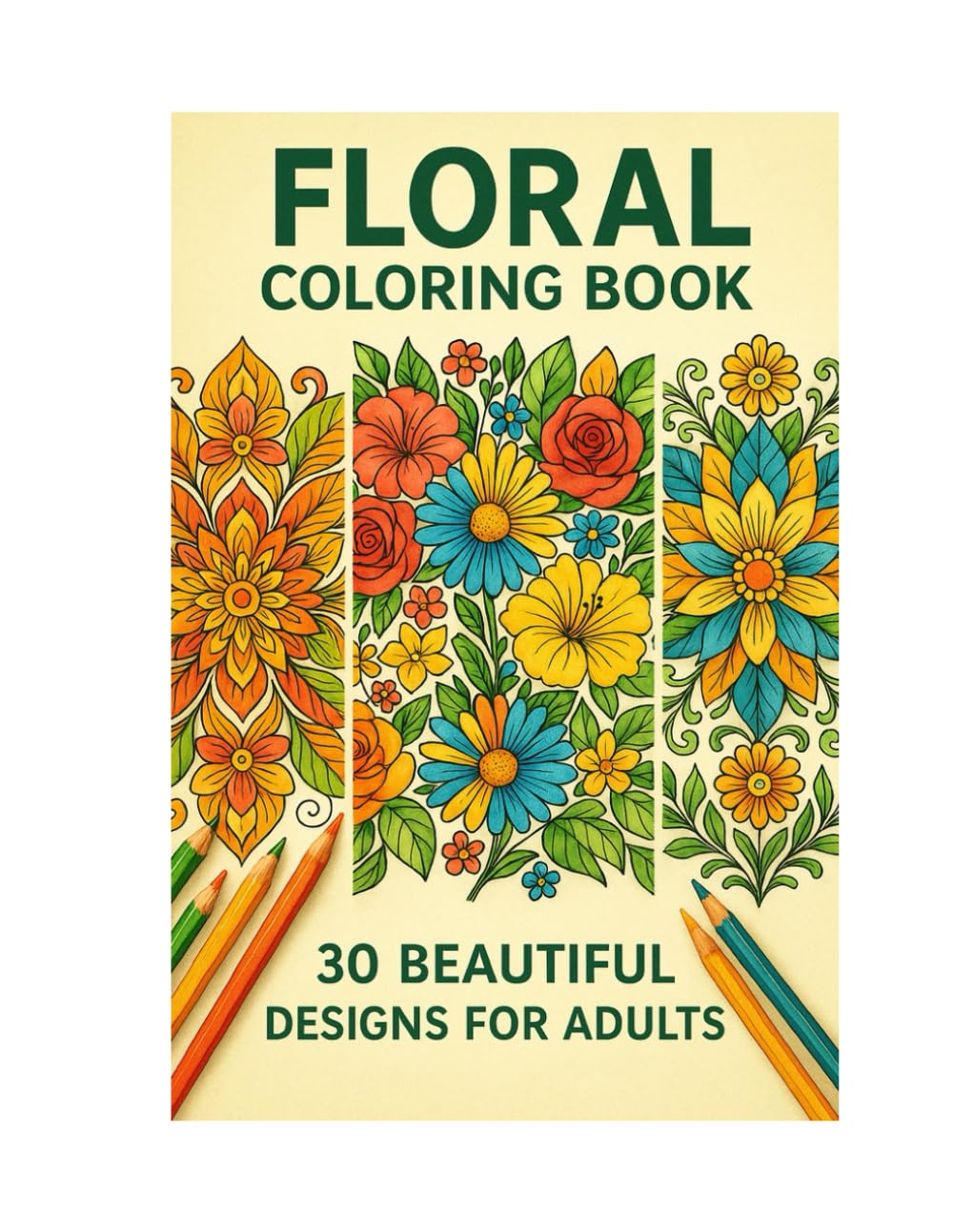Floral Coloring Book: 30 Beautiful Designs for Adults