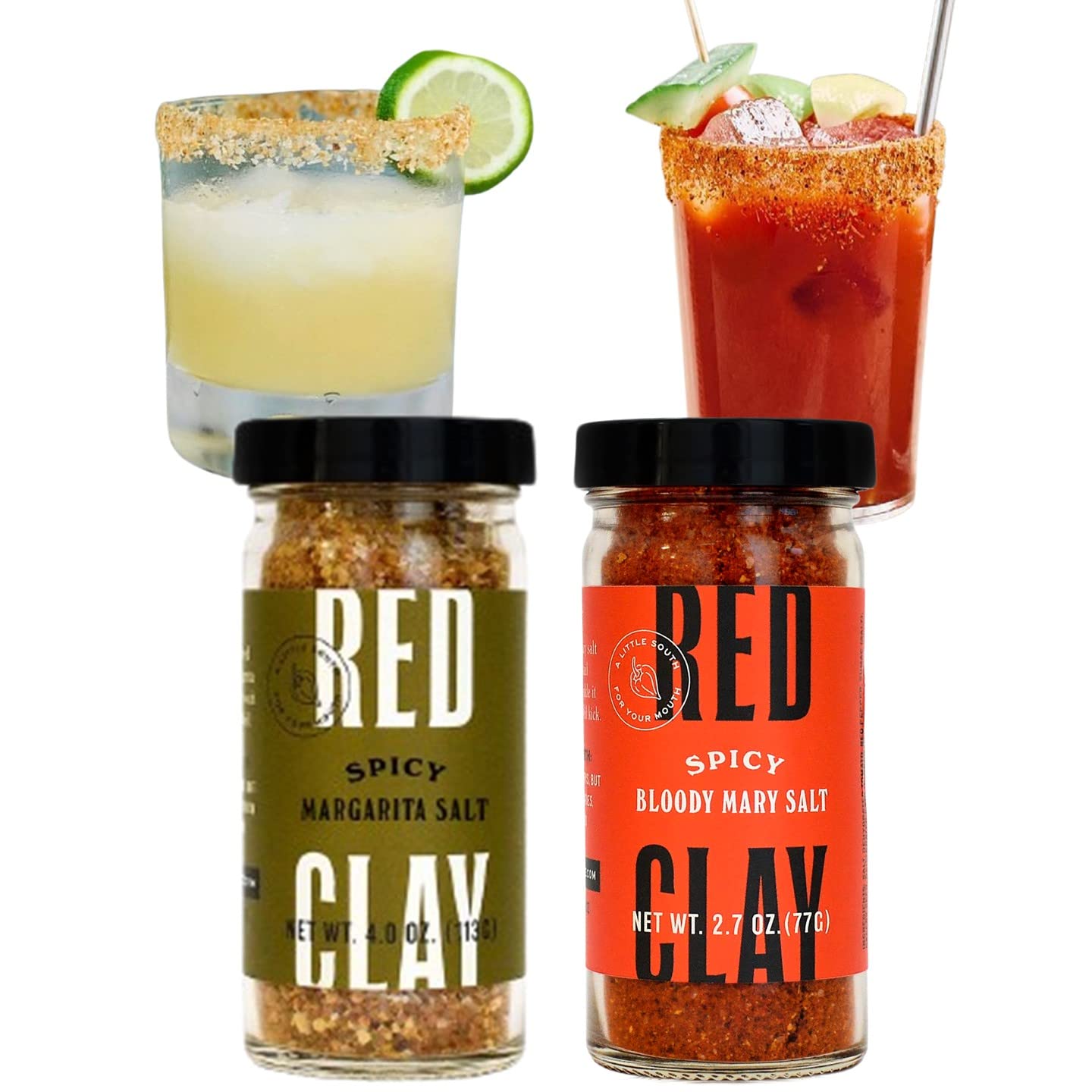 Red Clay Drink Salt Duo Gift Box, Spicy Margarita Salt and