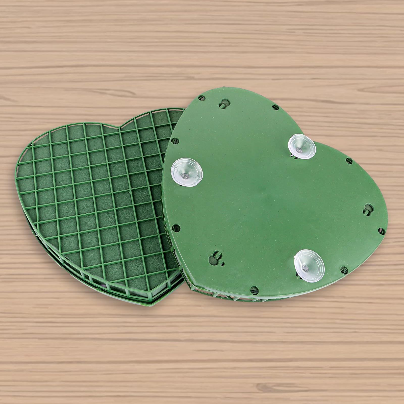 Blocchi Di Fiori In Schiuma A Forma Di Cuore - Set Da 2 Pezzi, 20x21 Cm | Con Ventosa Per Auto Nuziale E Decorazioni - Foto 9