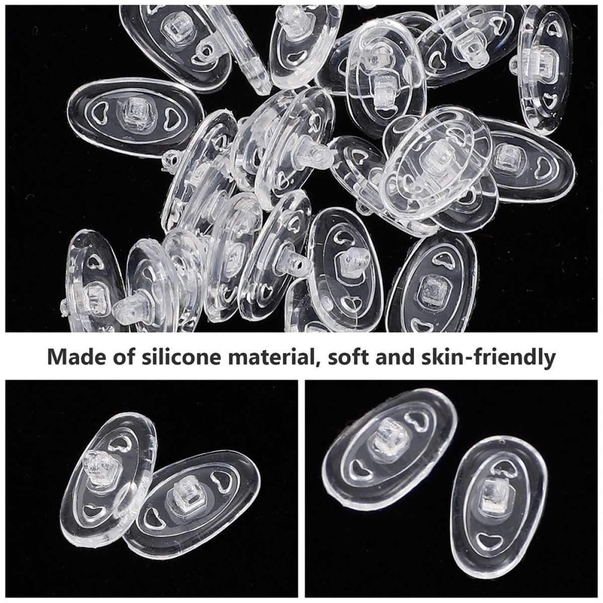 GALPADA de Coussinets de Lunettes à Visser 30 Paires en Silicone Antidérapants Plaquettes Nasales Remplaçables pour Réduire la Pression Nez, Accessoires Pratiques