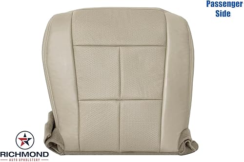 Miniatura 2 de Richmond Auto Upholstery - Funda de asiento de cuero perforado para el lado del pasajero, color marrón con costura de doble puntada y perforación de