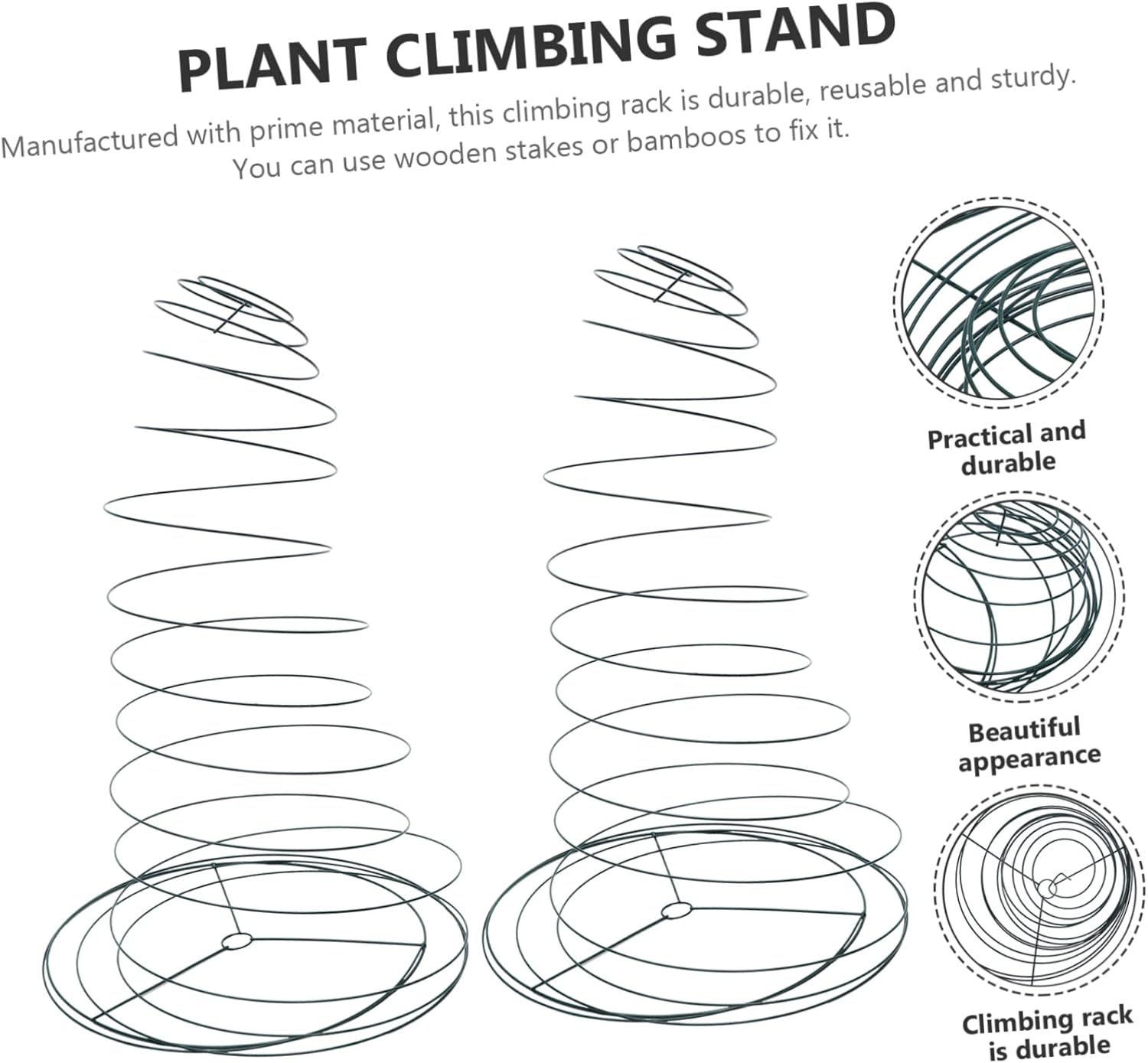 2pcs Spiral Plant Support for Climbing Plants Garden Trellis for Tomatoes Vines and Vegetables for Indoor and Outdoor Use