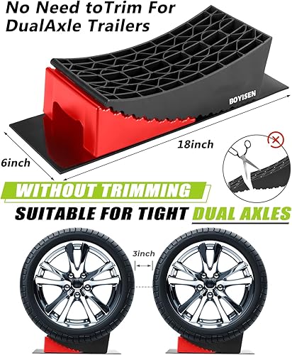Miniatura 5 de BOYISEN Niveladores de camper - Juego de 2 bloques de nivelación de vehículos recreativos, soporte de doble eje, rueda tándem de hasta 35,000