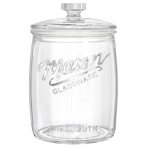 Folinstall 1 Gallon Glass Cookie Jar, Large Glass Jar with Airtight lid, Glass Food Storage Container for Cookies, Candy, Flour, Dog Treats, Coffee, Laundry Room Storage & Pantry