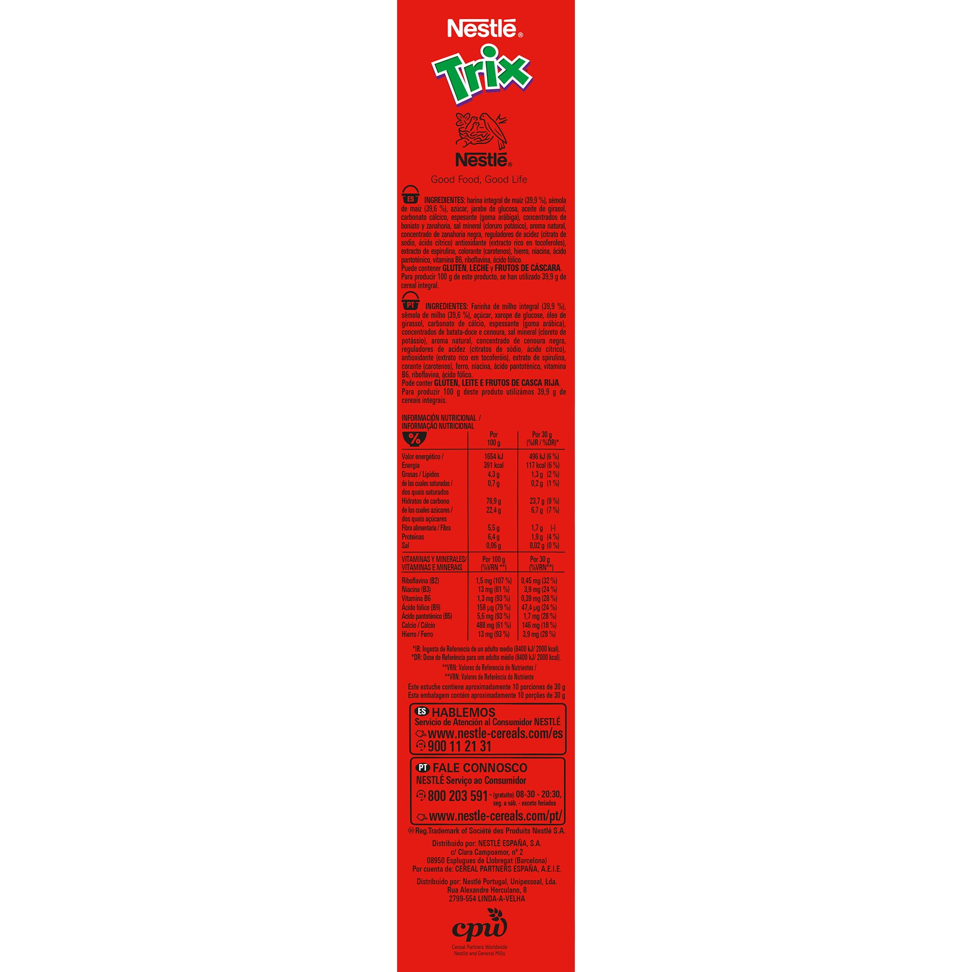 Trix Nestlé Cereales integrales, 300 g