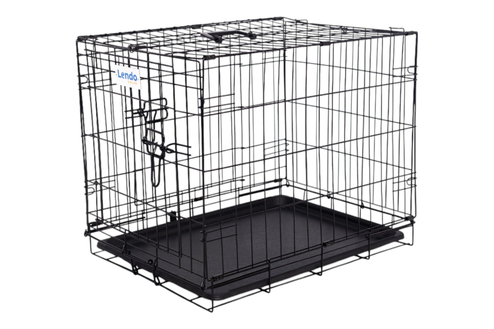 Cage pour chien avec bac inférieur pliable avec poignée - 2 portes et 2 serrures - Niche pour chien - Cage pour chien - Bac à litière pour chat - Acier extra robuste ! - Différentes
