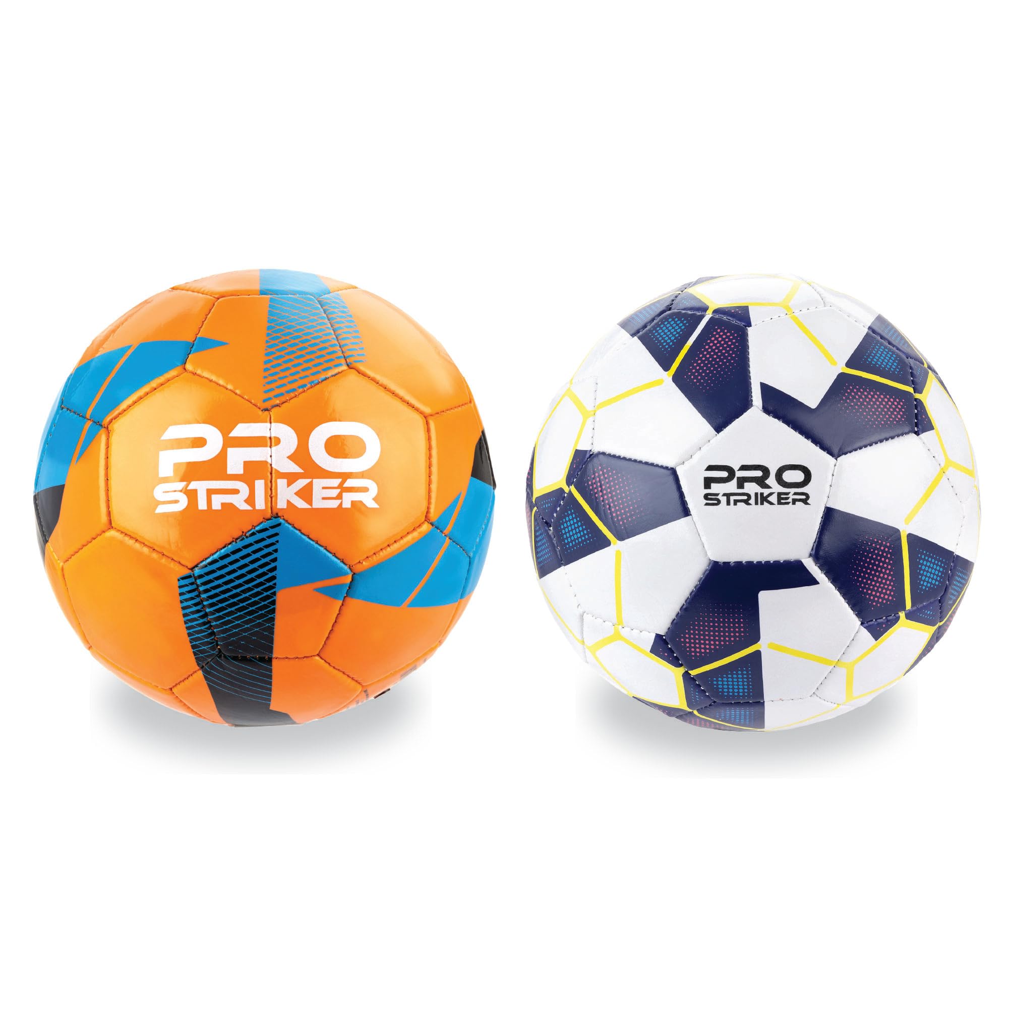Toyrific Pack of 2 Size 2 Pro Striker Footballs For Kids Aged 3-6, Classic Soccer Balls - Assorted Colours โ image 1