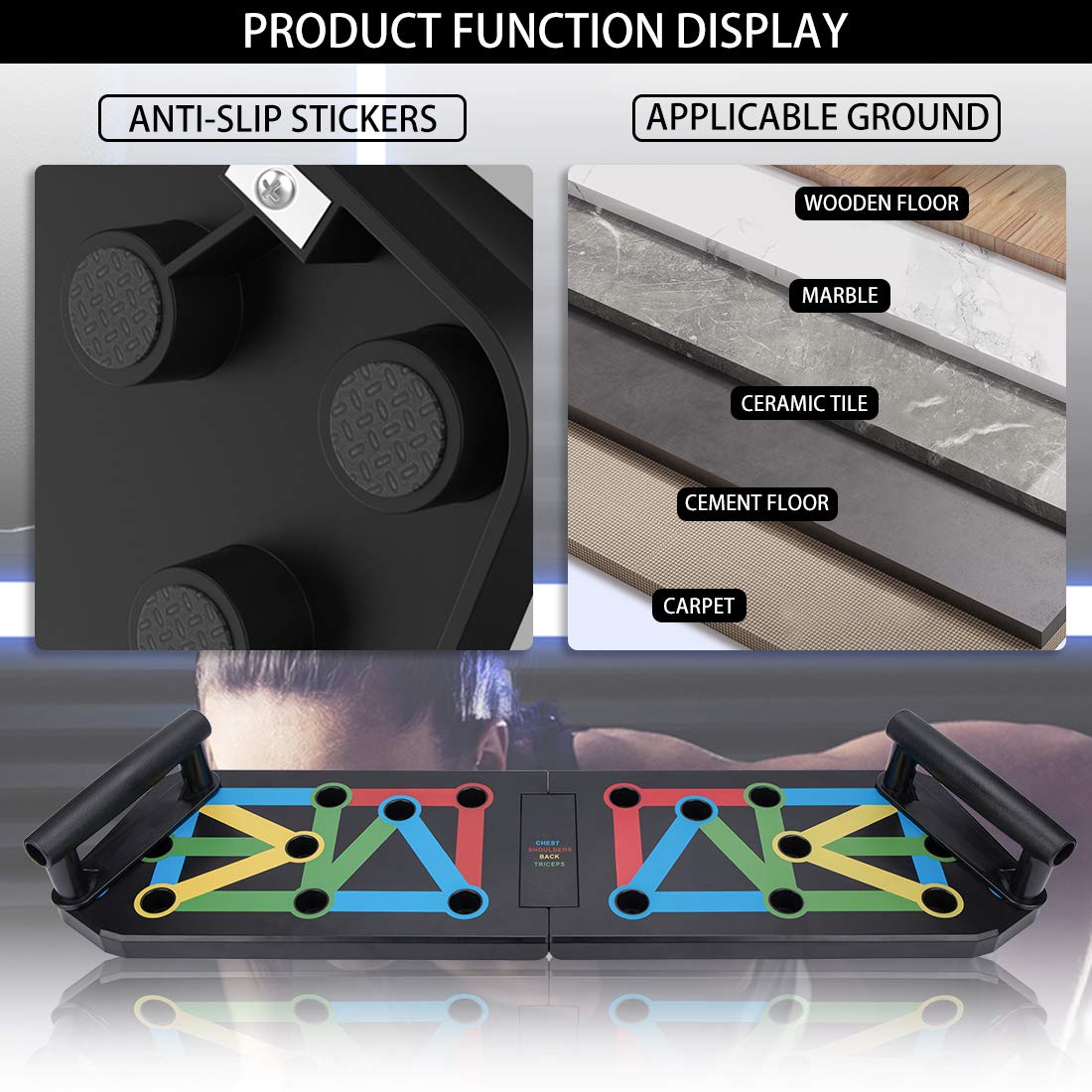 Tavola Per Flessioni 13 In 1 - Push Up Board Pieghevole Con Maniglie Antiscivolo - Foto 8