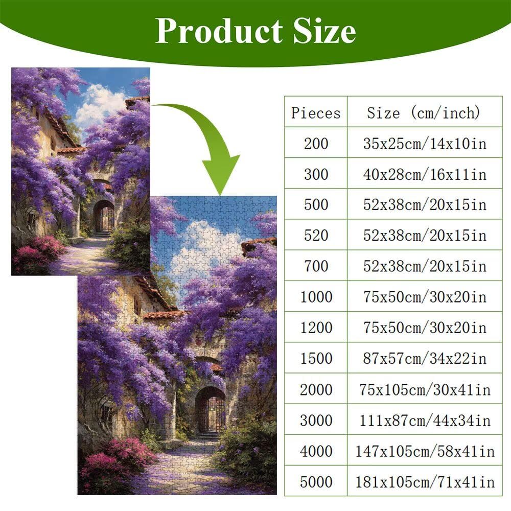 5000 elementów, puzzle dla dorosłych, fioletowe i drzewo, wytrzymałe drewniane puzzle z idealnym dopasowaniem, 181 x 105 cm, łącznie z plakatem, dekoracja ścienna, nie dla dzieci poniżej 14 roku życia