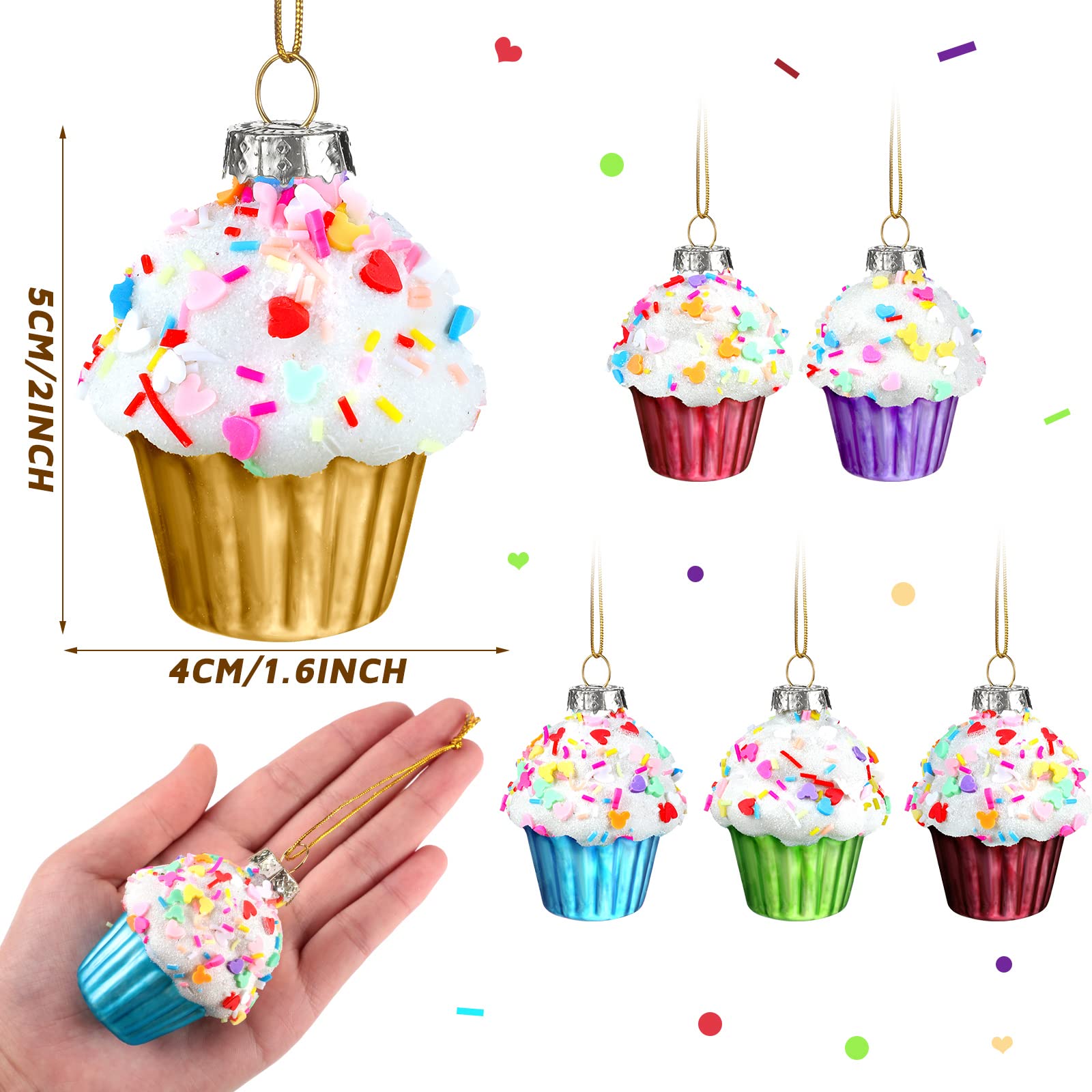 Amazon.co.jp: クリスマスカップケーキオーナメントガラスクリスマス