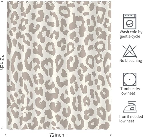 Miniatura 6 de Seorsok Bonita cortina de ducha de leopardo gris, moderna y simple, para el hogar, cortina de baño, decorativa, de secado rápido, lavable, tela de