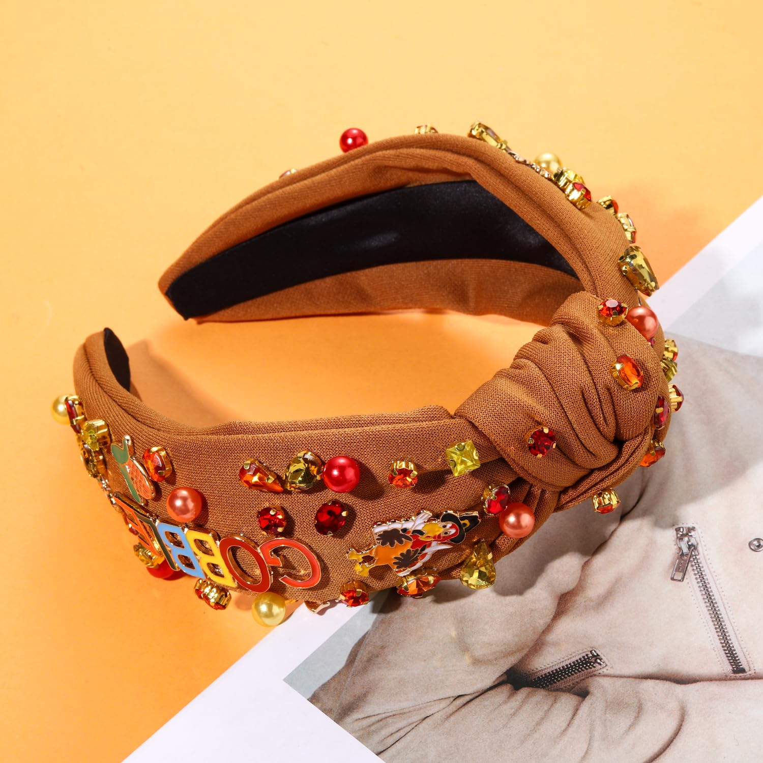 Amazon.com : NVENF Thanksgiving Headband for Women Beaded  display picture 2