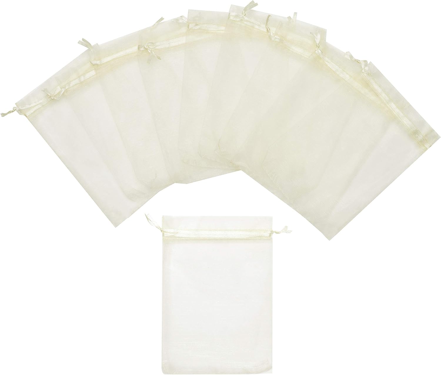 Volanic Sheer Organza Drawstring Bags 100PCS 4x6 Inch White Gift Bags for Wedding Christmas Party Favor Candy & Jewelry Packaging image 4