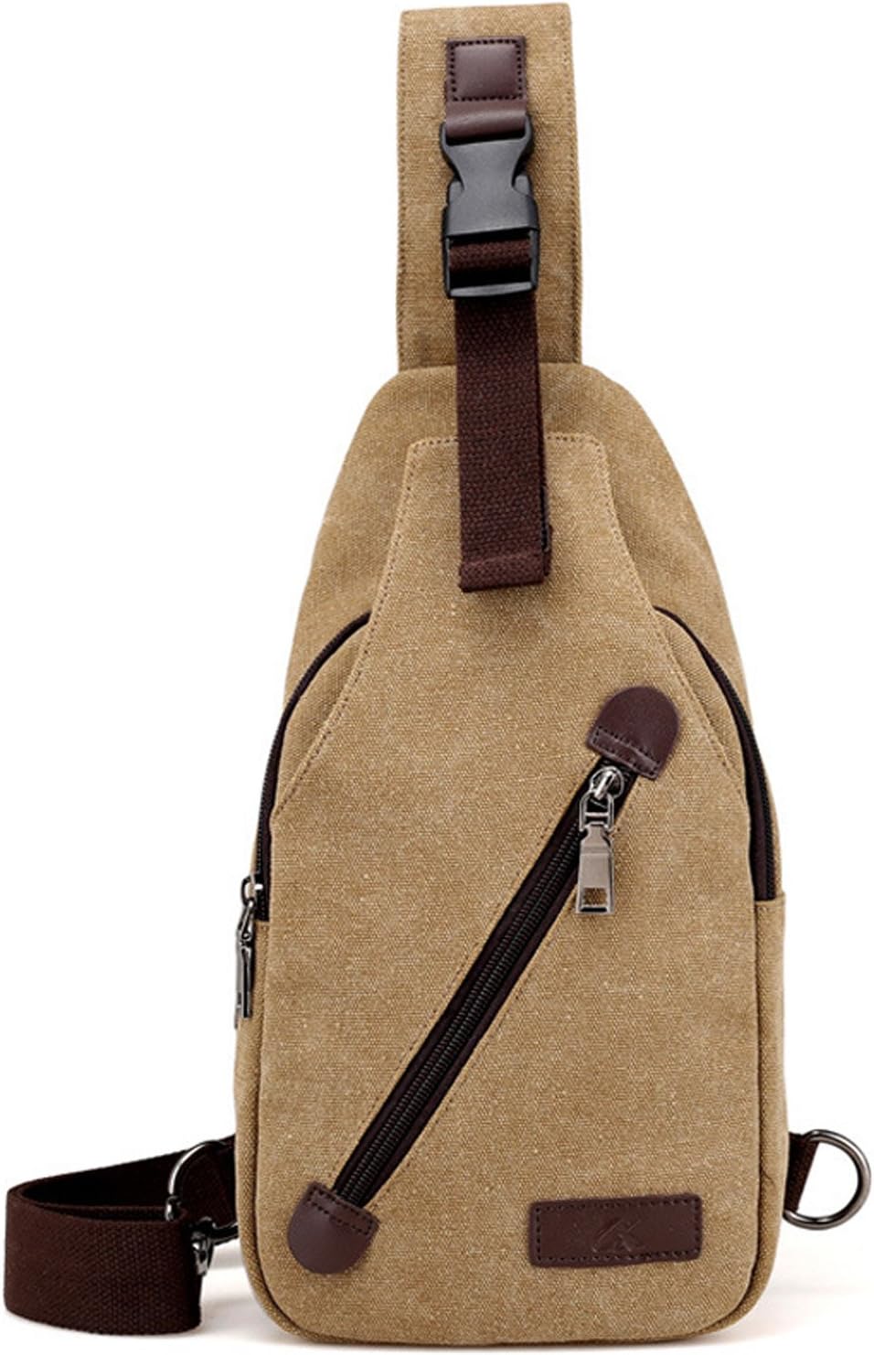 liujingjing Chest Shoulder Bag Lightweight Sling Backpack Crossbody Bag for Men Women Anti Theft Casual Travel Hiking Outdoor Sports Bag Khaki