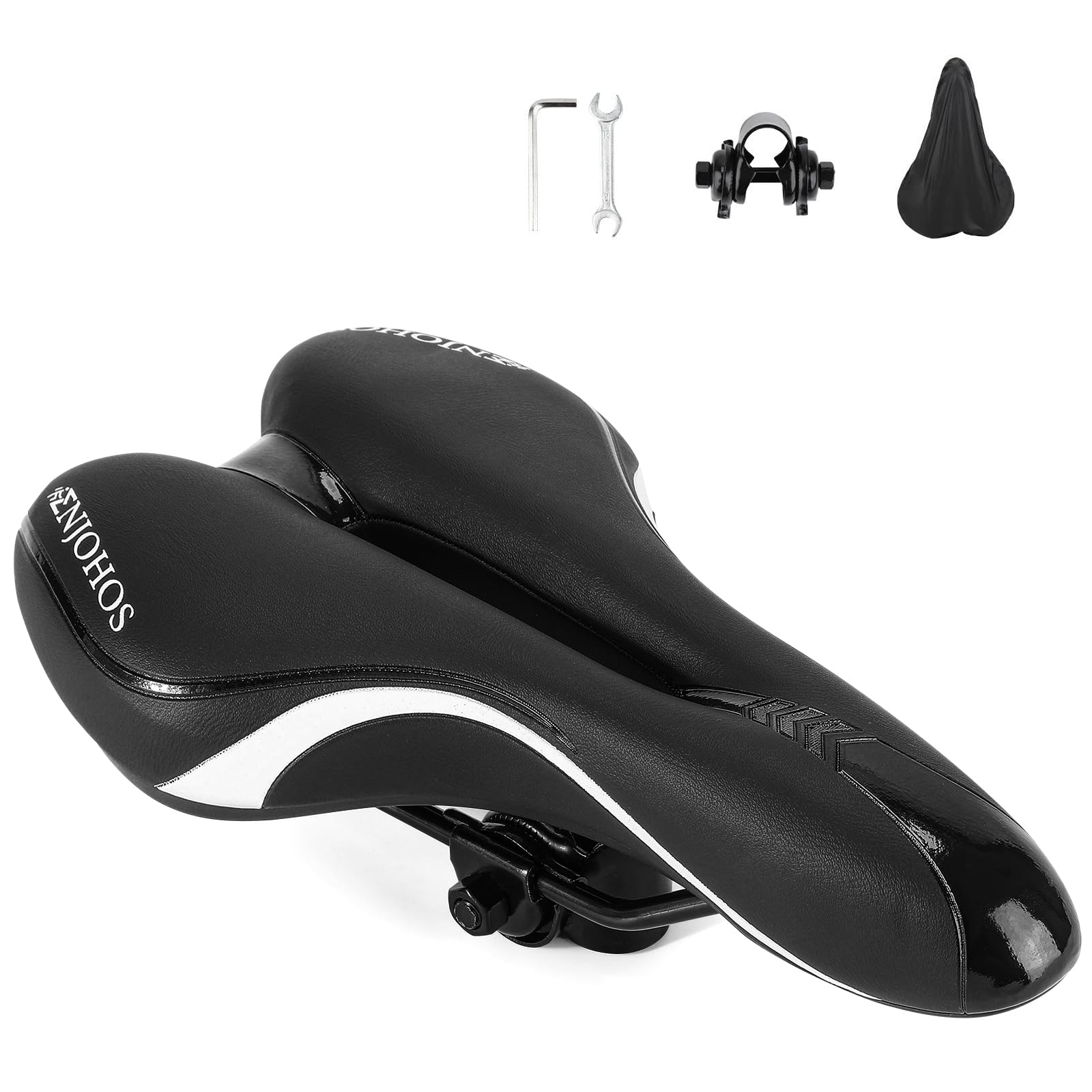 GCBTECH Sella Bici Gel Comoda con LED Luce Posteriore, Sella Bicicletta in Gel Antiprostata