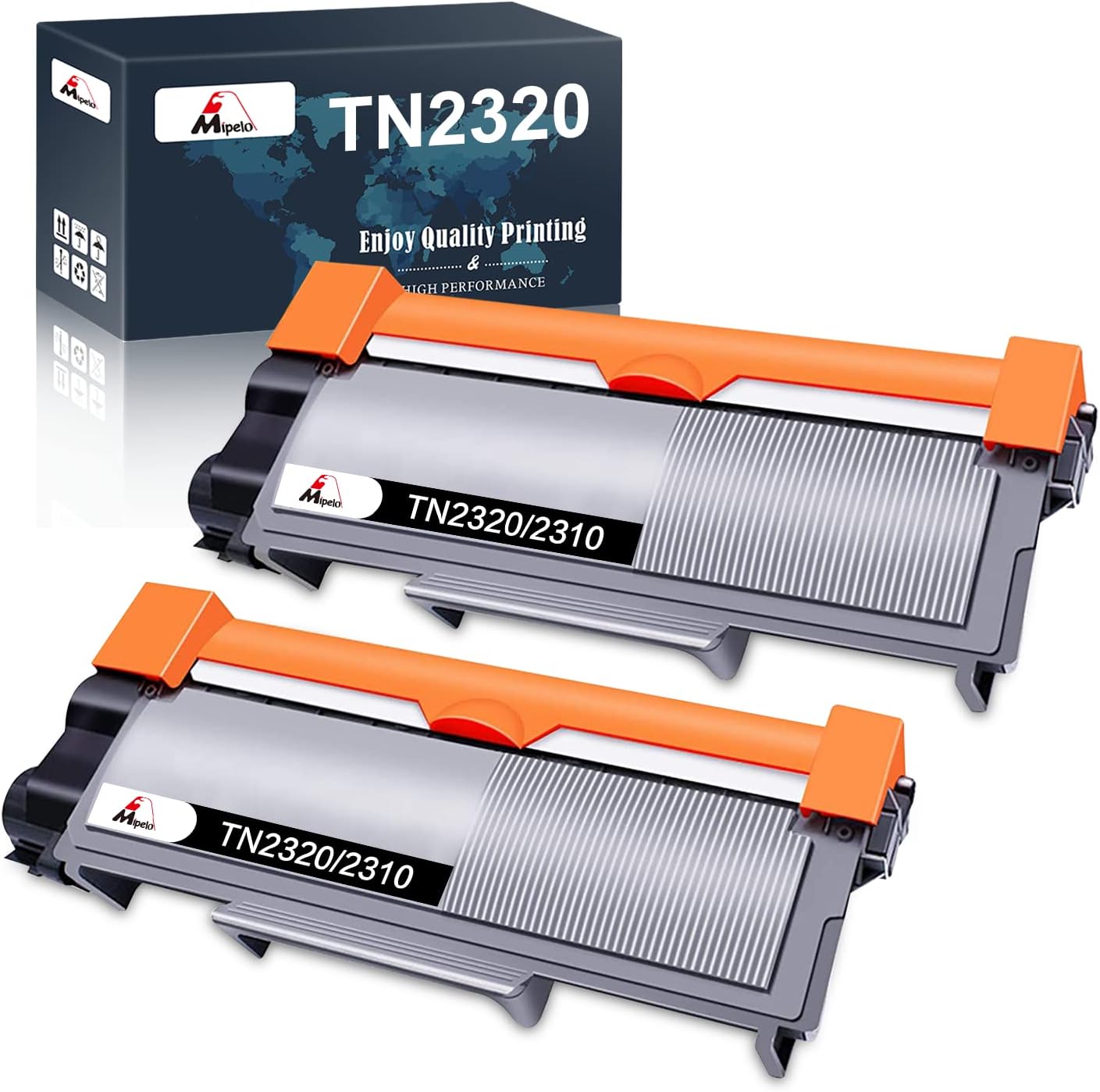Mipelo TN2320 Toner Cartridge Replacement for Brother TN2320 TN2310 Compatible with Brother HL-L2300D L2340DW L2365DW, MFC-L2700DW L2720DW L2740DW, DCP-L2500D L2540DW L2540DN, 2 Black