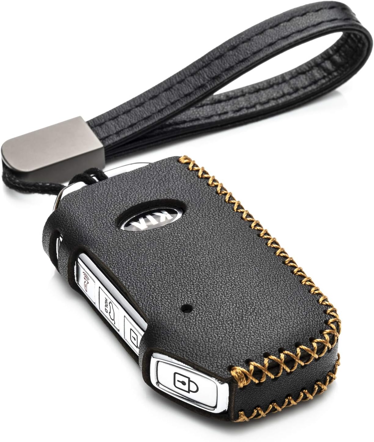Vitodeco Leather Smart Key Fob Case Cover Protector Compatible for KIA (2019-2022 Models)