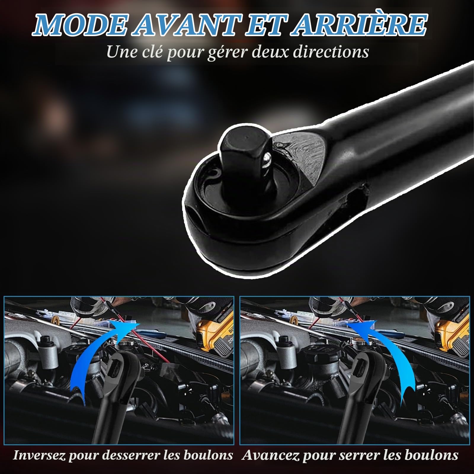 Clé à Cliquet électrique Compatible avec Makita 21V, Clé à Cliquet Électrique 3/8", Cle à Choc Sans Fil, Cliquet Electrique avec 10 Clés à Douille, Tige d'extension (Sans Piles)