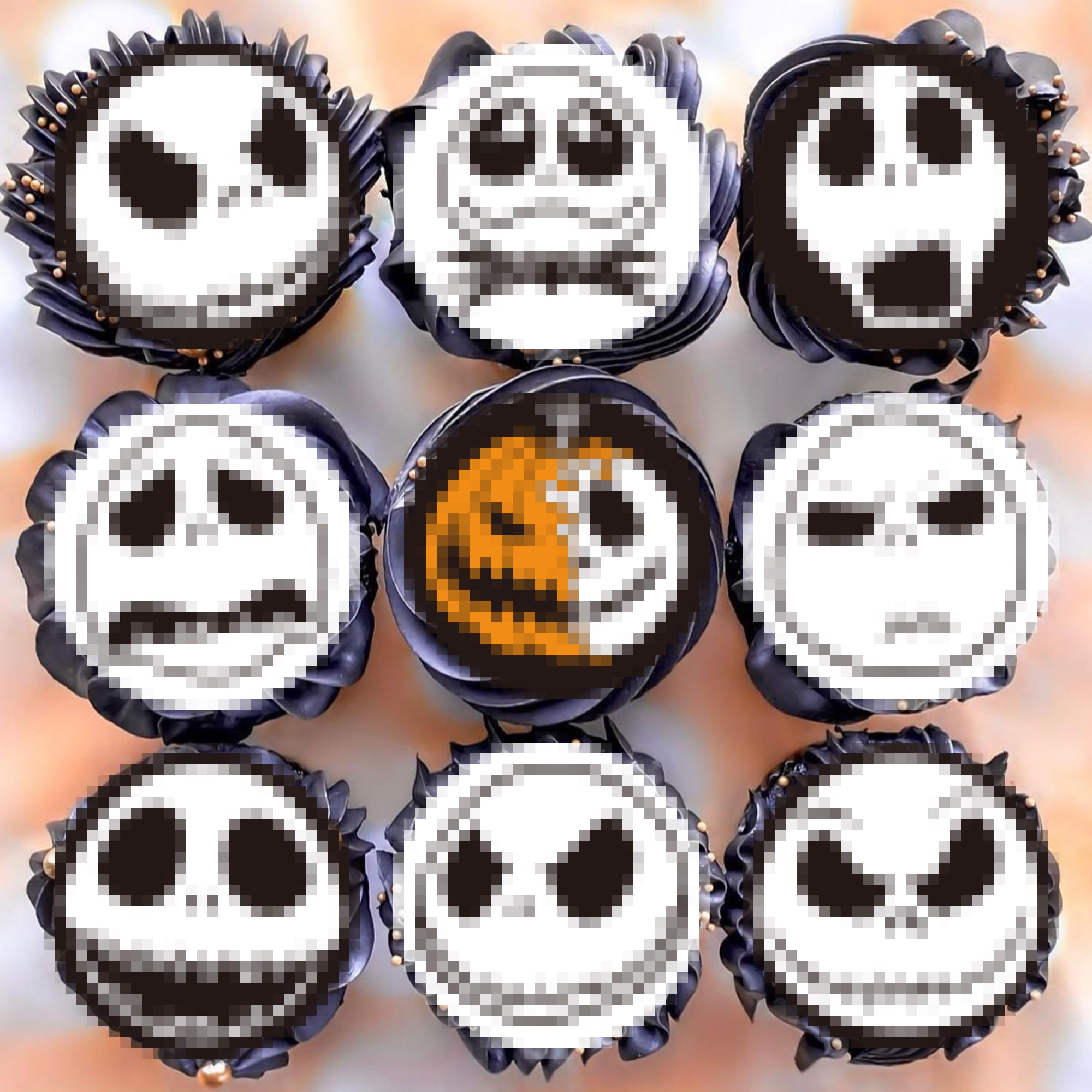 Xsstarmi 63 Pack Edible Halloween Cupcake Toppers Skull Ghost Cupcake Picks Birthday Decorations for Nightmare Before Baby shower Birthday Halloween Party Supplies