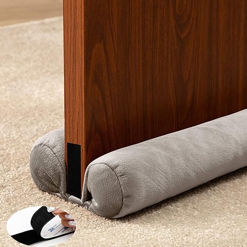 Tope para puerta  1.5 pulgadas de espacio de garaje doble debajo de serpiente, bloqueador de corrientes de aire de puerta, burlete de barrido de