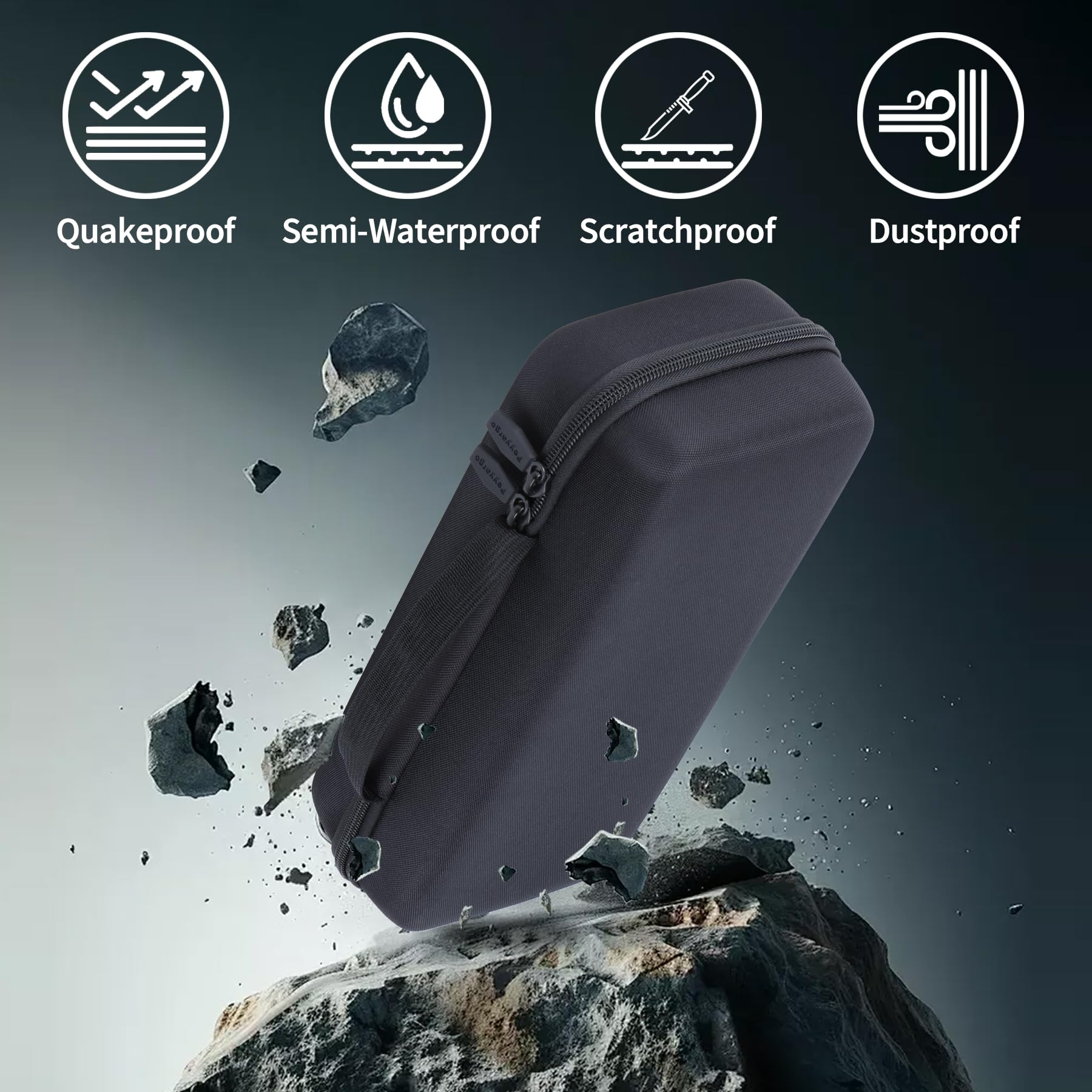 Hart Schutzhülle Kompatibel mit JBL PartyBox Wireless Mic Two Mikrofon System (Schwarz)