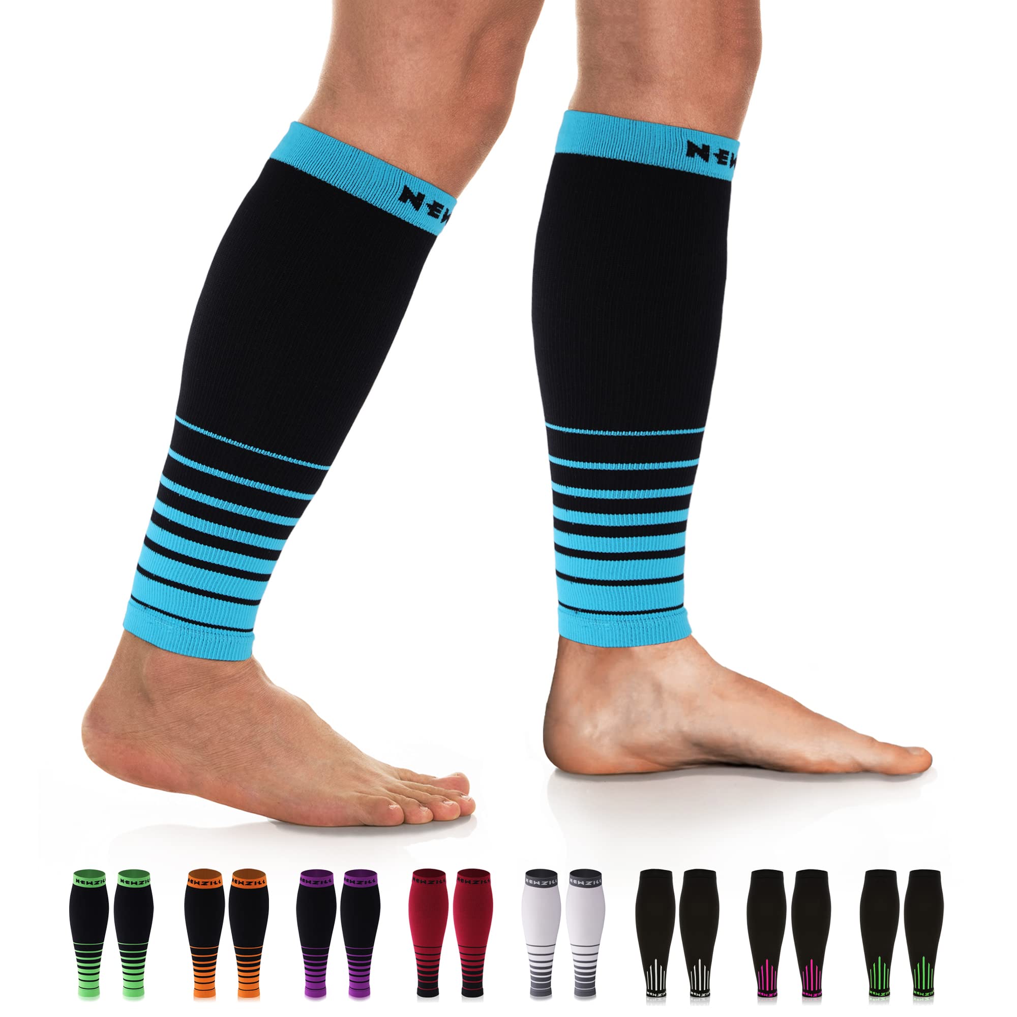 NEWZILL Compression Calf Sleeves (20-30mmHg) for Men &amp; Women Perfect Option to Compression Socks for Running Travel Nursing
