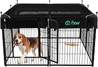 Vista 41 de FXW Rollick Unleashed corralito para perros en interiores, patio, campamento de casas rodantes, 40 pulgadas, 8 paneles para perros medianos y Blanco