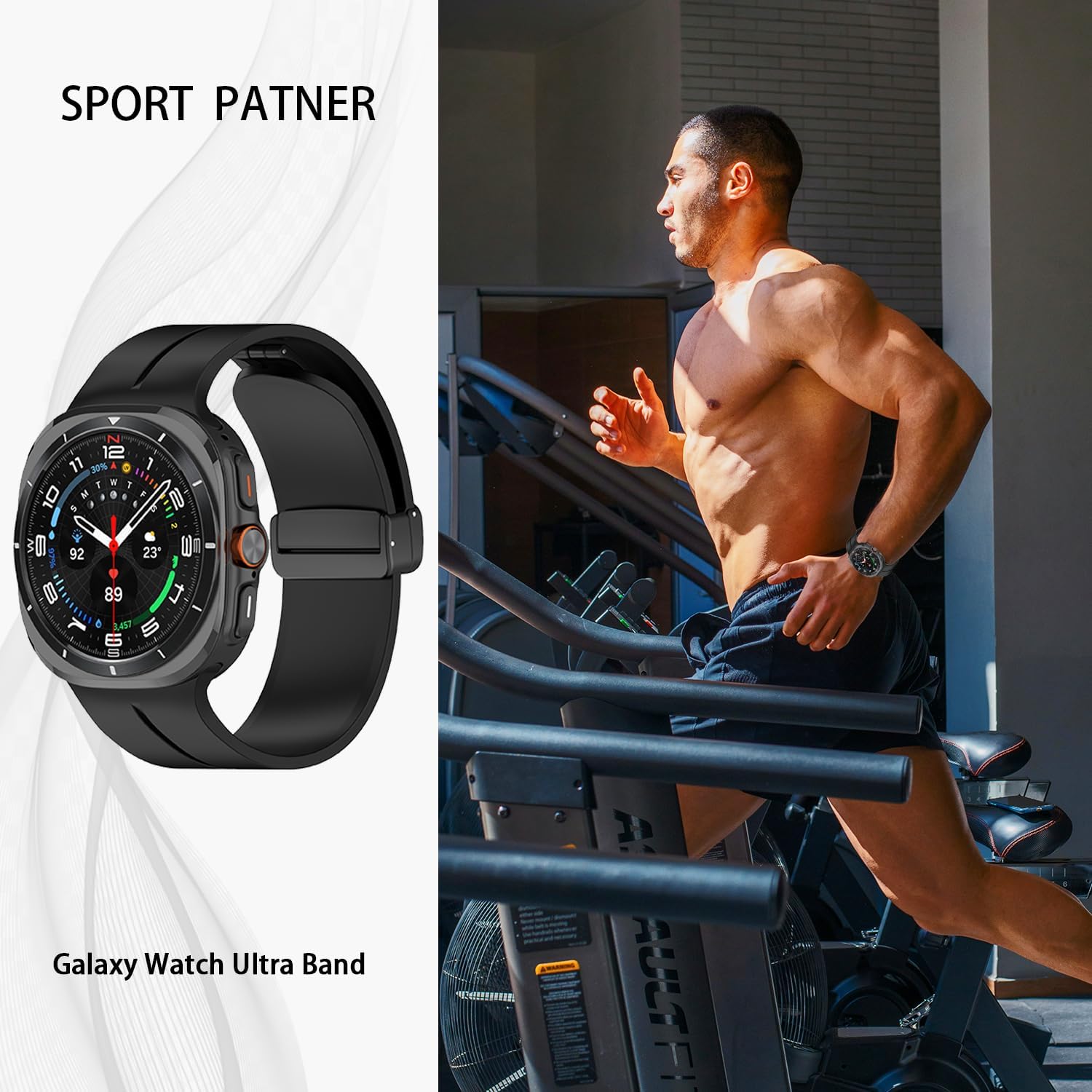 Compatible with Samsung Galaxy Watch Band Ultra 47mm, Silicone Soft Sport Quick Release Magnetic Breathable Affinity Skin Strap for Men Women - Image 7