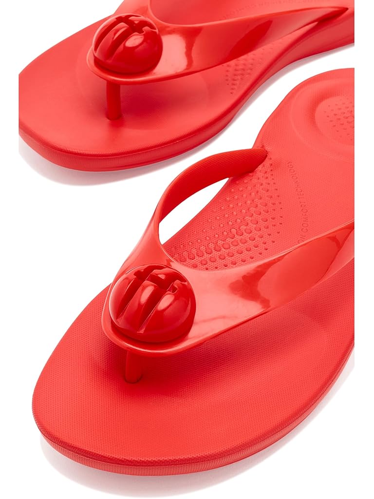 Orange FitFlop Iqushion Glossy-Button Flip-Flops
