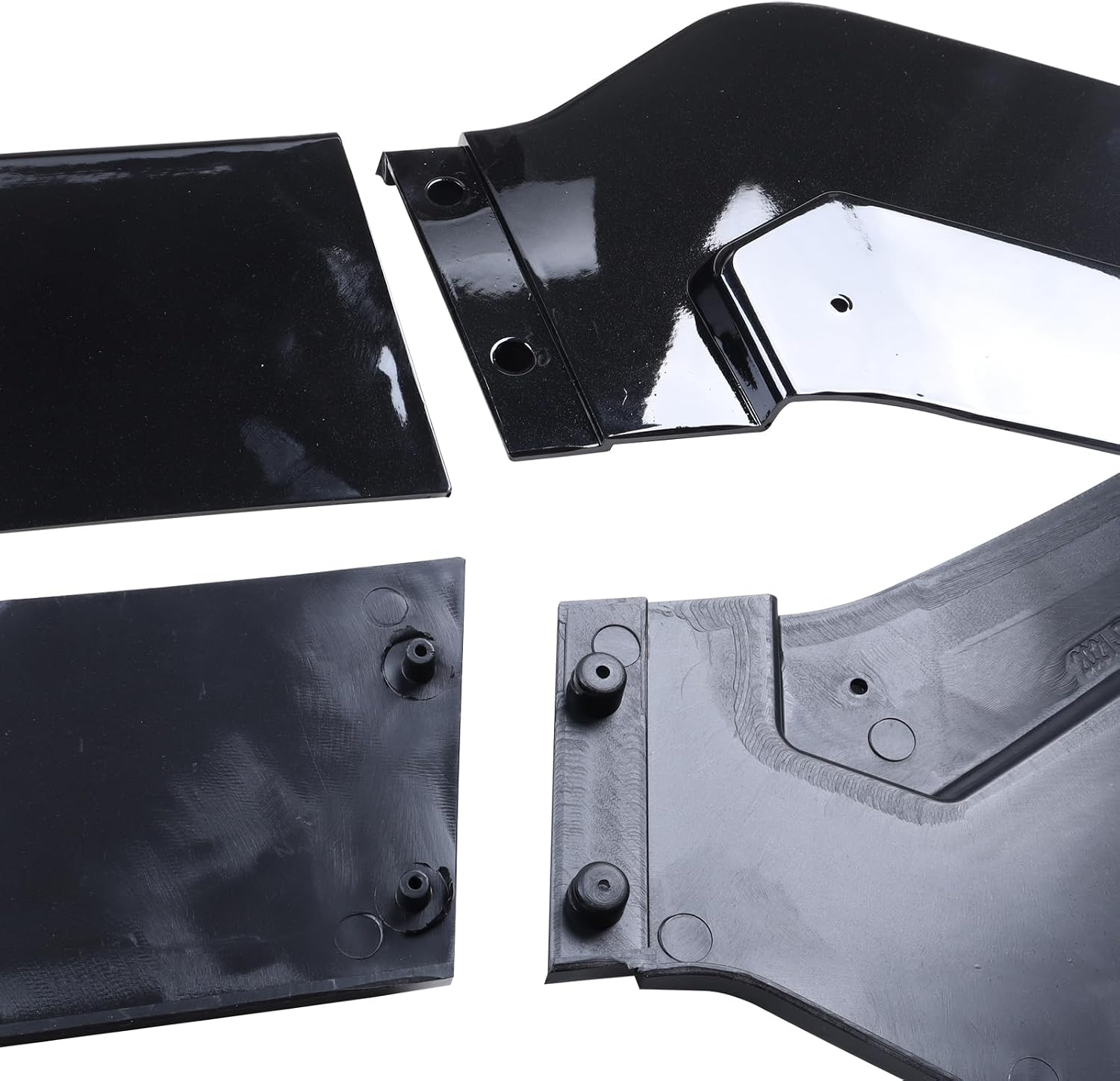 MUCO 3pcs Front Bumper Lip Spoiler Kit Compatible with Infiniti Q60 2017 18 19 20 21 2022 23 Gloss Black Cover Guard Protection Conversion Front Lips