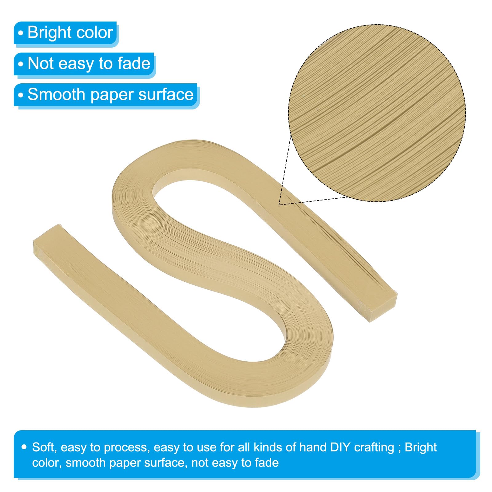 PATIKIL 120pcs Quilling Paper Strips Paper Flowers Quilling Kits 3/8"(10mm) Origami Paper for Adults Beginner Art Craft 21"(54cm) Light Brown - Image 3