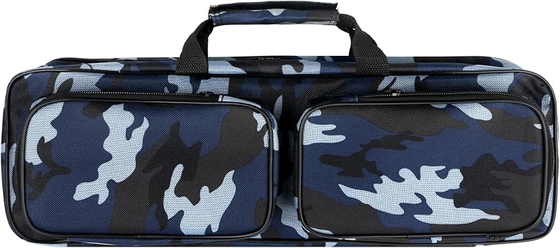 Fishing Tackle Carrier Bag with 2 Front Storage Pockets for Telescopic Rod | 17-inch Large Capacity Travel Fishing Carry Case Organizer Handbag for Collapsible Pole Tool Accessory