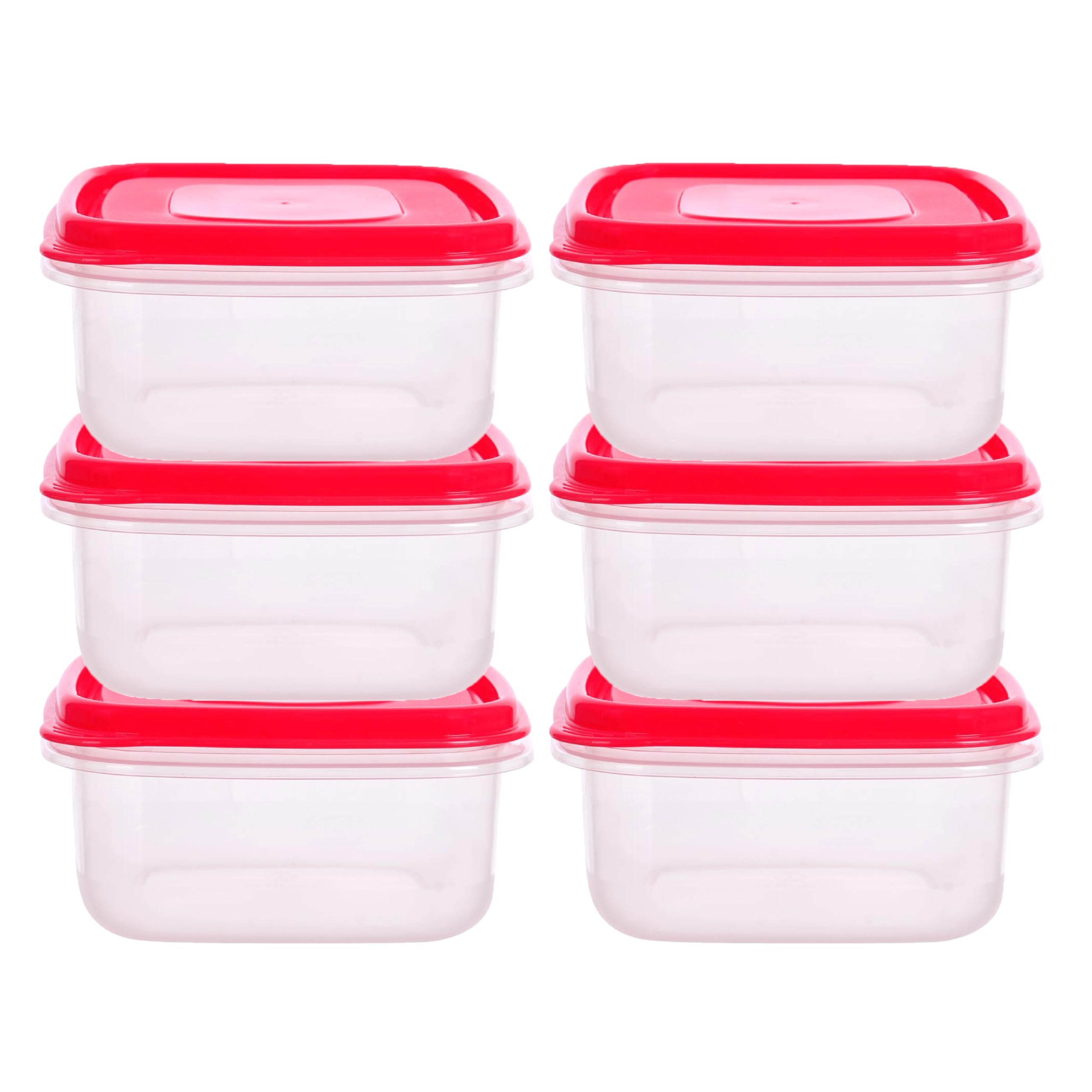 Homeshopa.com 6 Pack Homeshopa Plastic Food Storage Containers, 950Ml Square Clear Leakproof Airtight, Bpa-Free Reusable & Stackable Meal Prep Lunch Boxes, Microwave Freezer & Dishwasher Safe