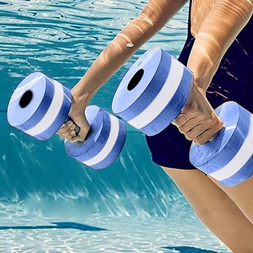 Miniatura 3 de Junshi11 Juego de 2 mancuernas para aeróbicos acuáticos para piscina para ejercicio, de alta densidad de espuma EVA para gimnasia acuática, gimnasio