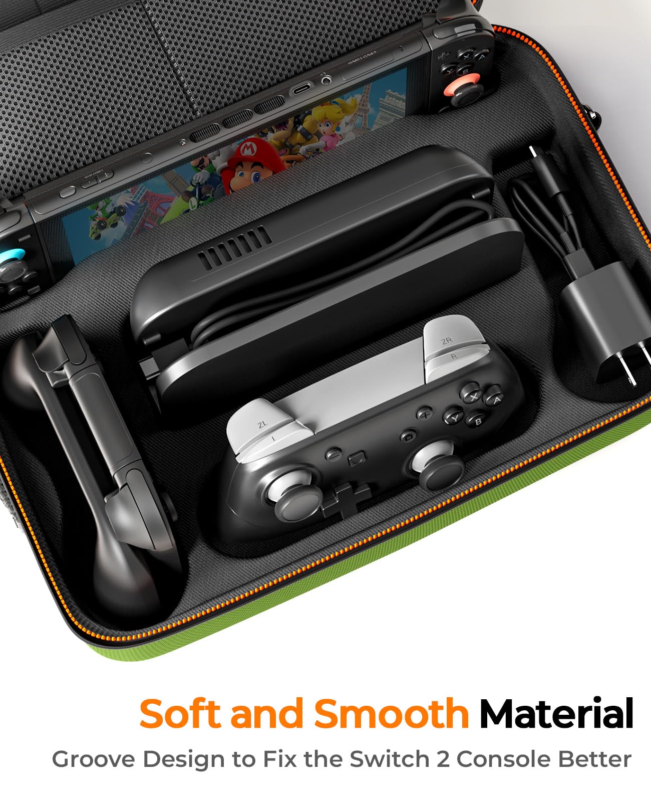 COOWPS Custodia per Nintendo Switch 2 (2025), guscio rigido portatile con protezione completa, custodia da viaggio con 18 carte da gioco per console Switch 2 Pro, accessori per controller