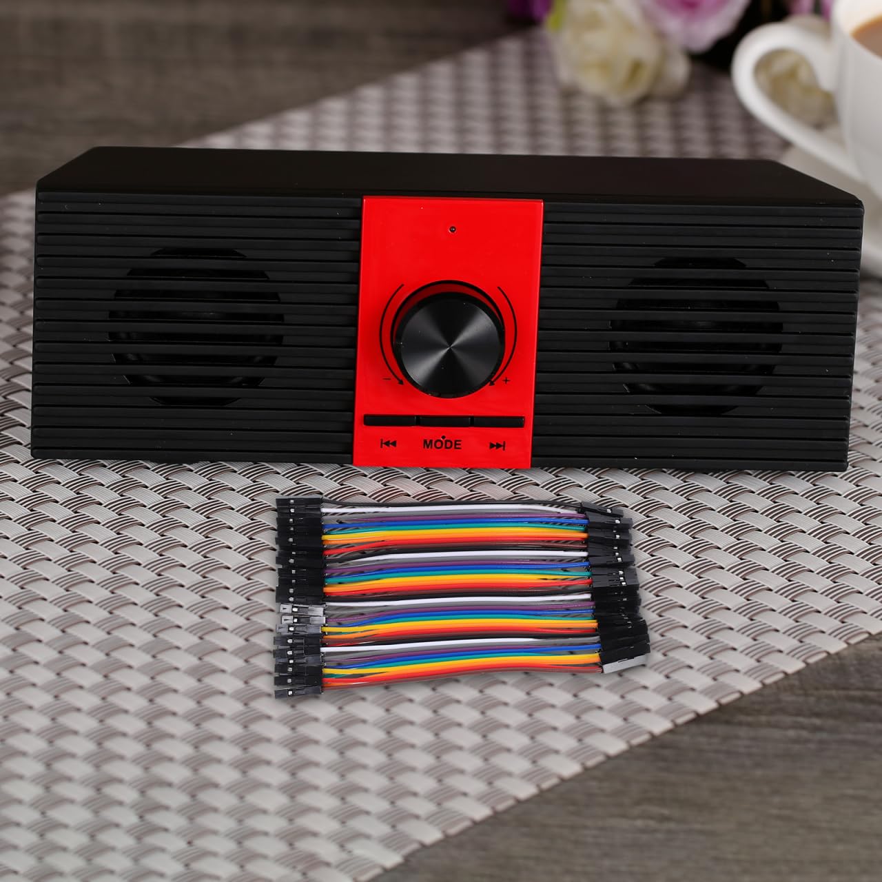 Veemoon Set di 40 cavi jumper femmina su presa 10 cm – 2,54 mm, dimensioni griglie, ponti metallici, per ESP32, flessibile e colorato, prototipazione a nastro, per elettronica fai da te