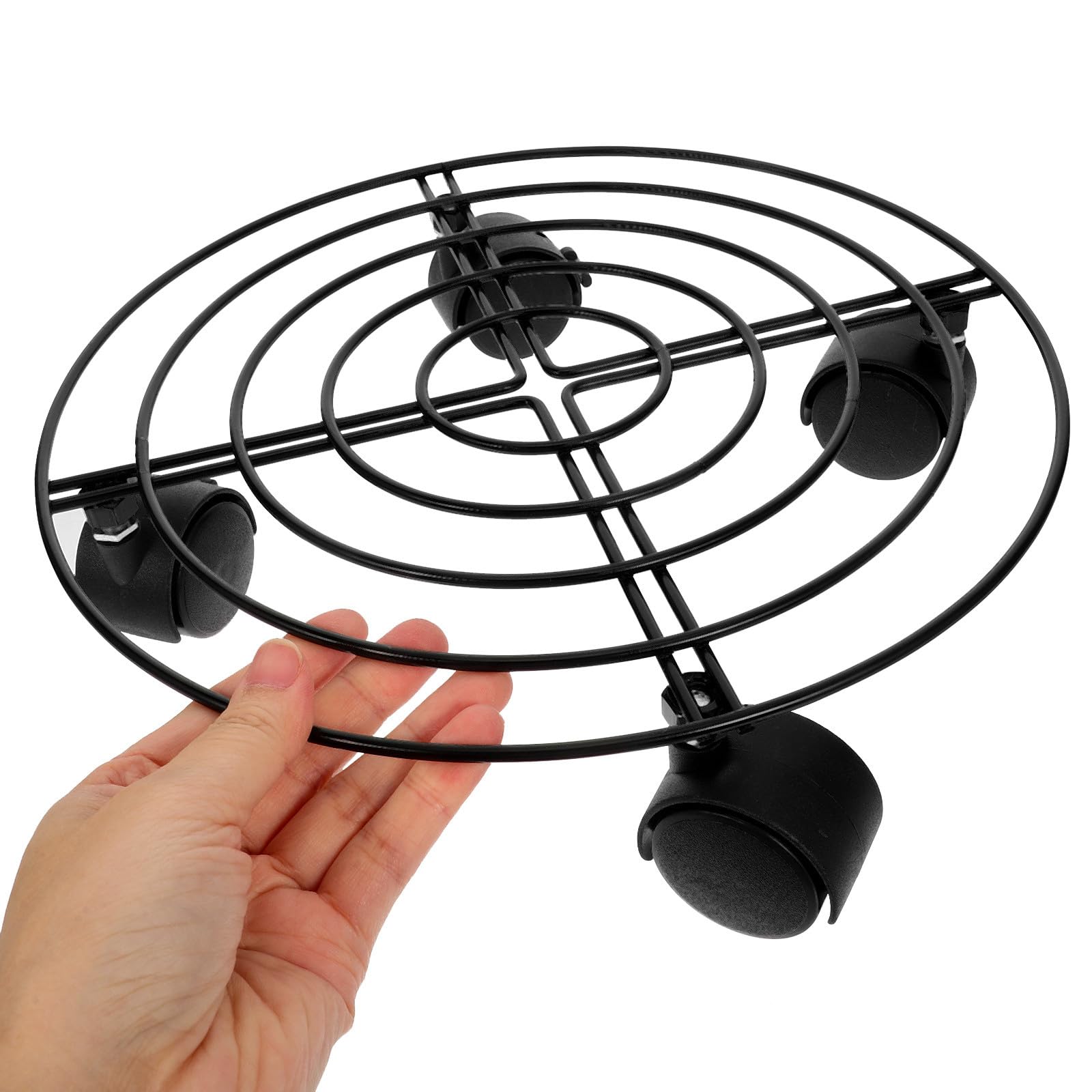 Supporto Base Rotonda Mobile in Ferro con Ruote Bloccabili e Freno per Bombola di Gas per Bombole di Propano, per Uso Domestico e Commerciale