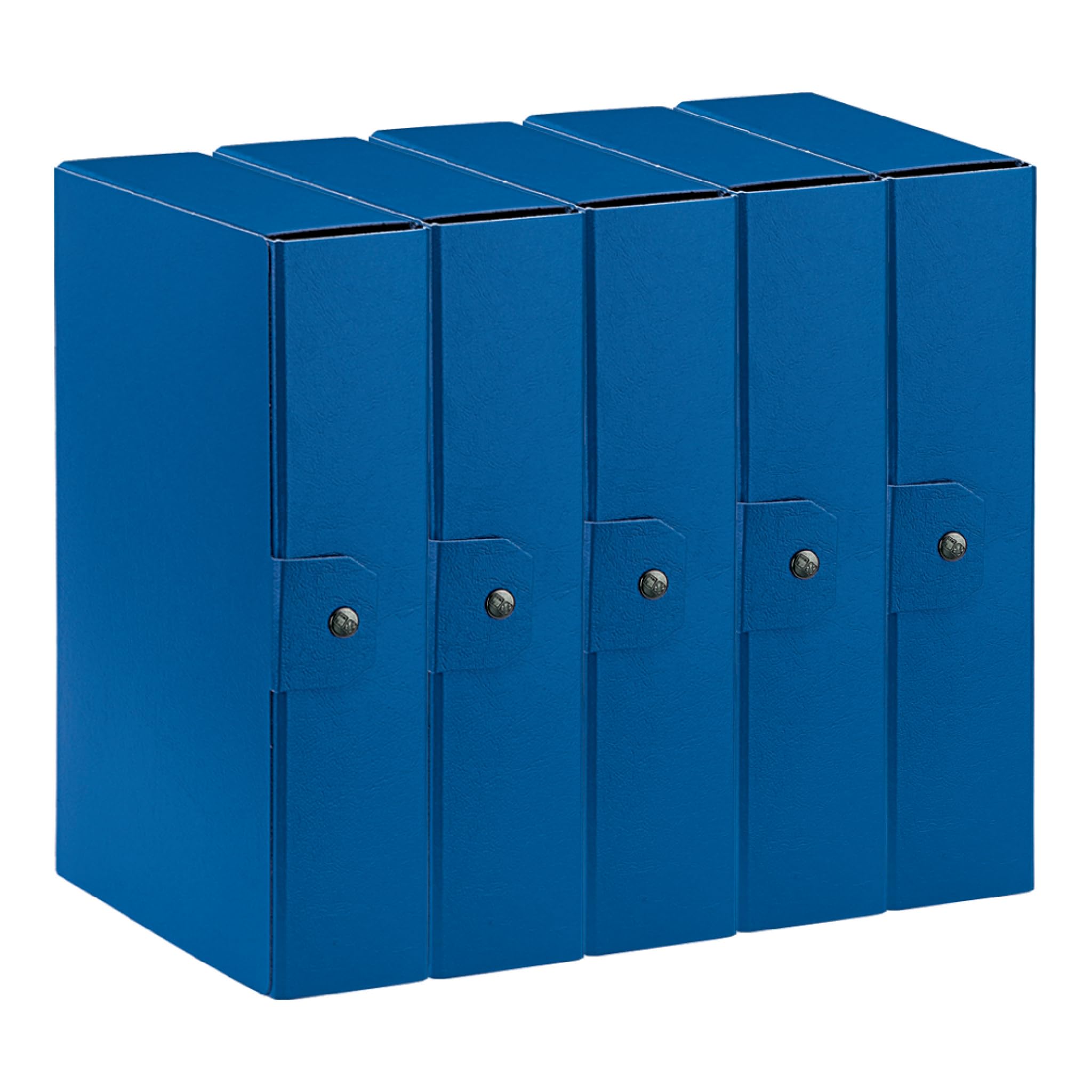 Esselte C28 EUROBOX 390328050 Project Folder for Filing, Button Closure, 25 x 35 cm, Spine 8 cm, Blue, Pack of 5