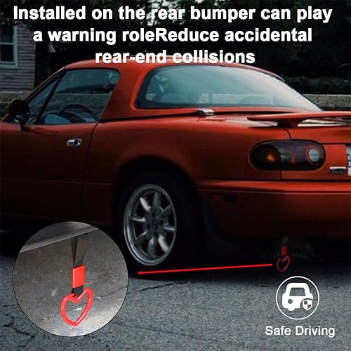 Miniatura 5 de Fekey&JF 2 piezas de anillos Tsurikawa. Correa de mano en forma de corazón, anillo de advertencia del parachoques trasero. Mango japonés en forma de