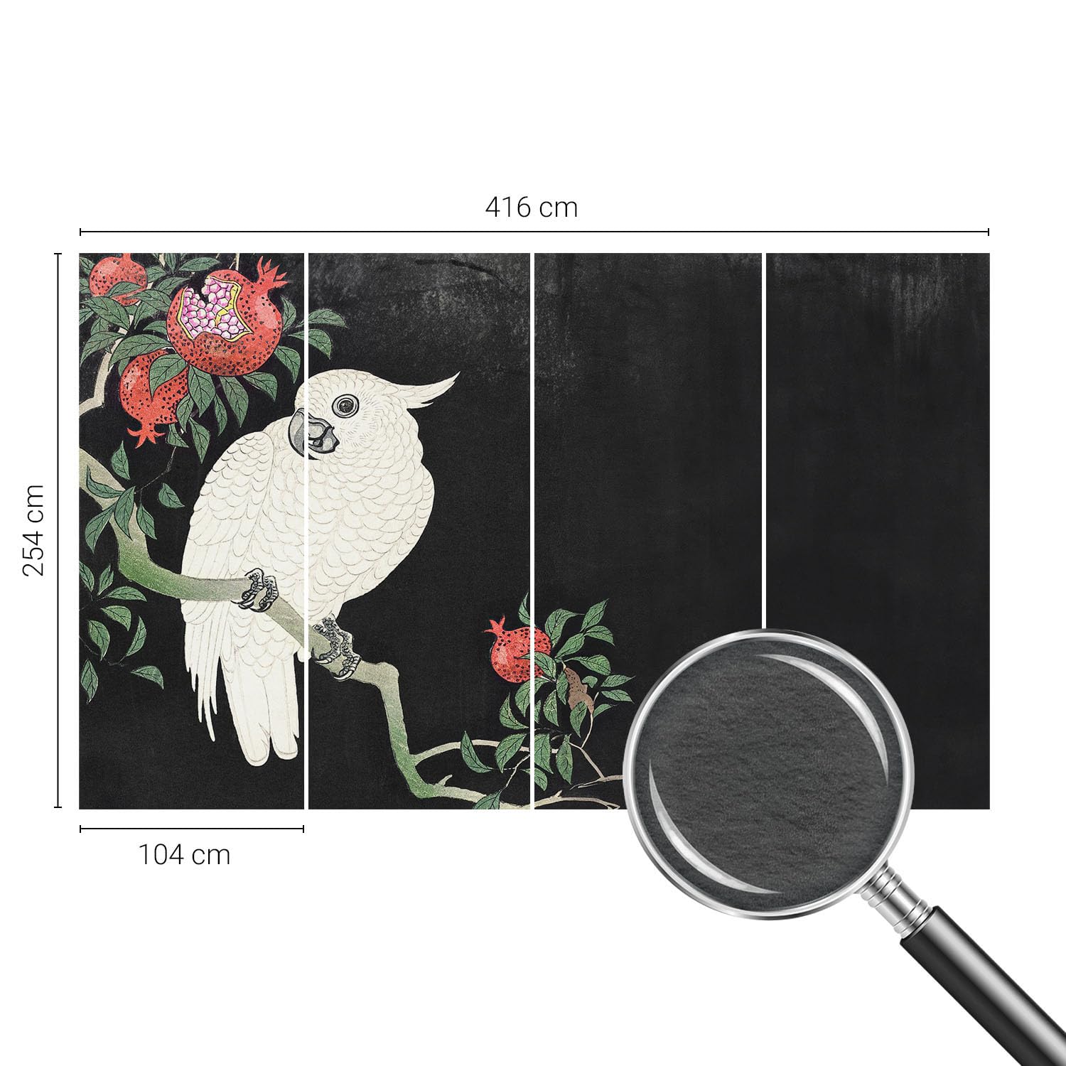 Papel Pintado Textil De Tejido No Tejido 416x254 cm Loro granado