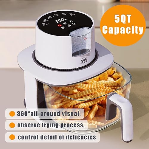 Miniatura 2 de X&E Freidora de aire digital sin aceite de 4.8L 6 en 1, pantalla táctil multifunción Control de temperatura preciso Cocina visible de 360° con