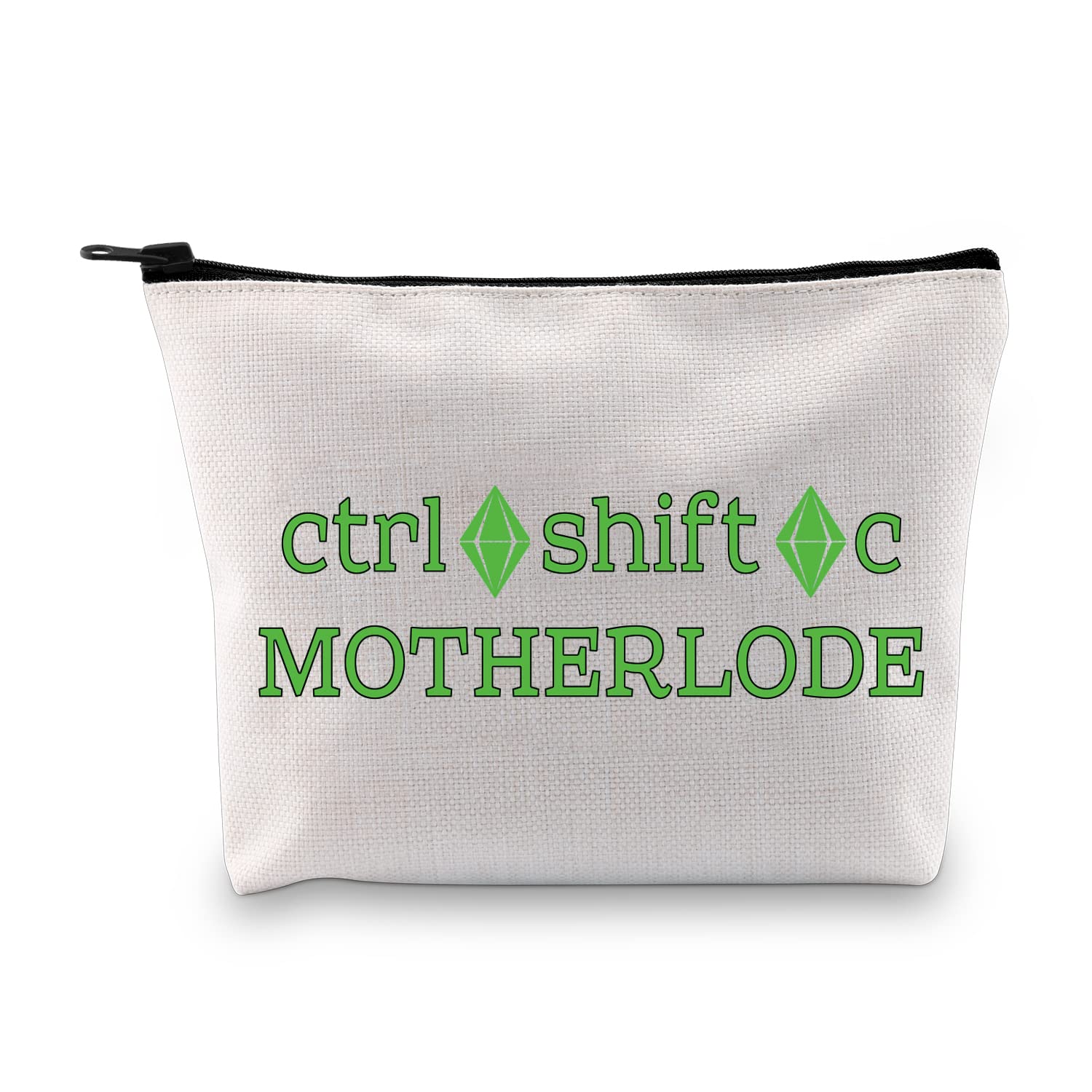 LEVLO Ctrl Shift C Motherload Game Sticker Makeup Bag Sims Gamer Cosmetic Bag Sims Gamer Fans Gifts Zipper Pouch Bag (MOTHERLODE ku)