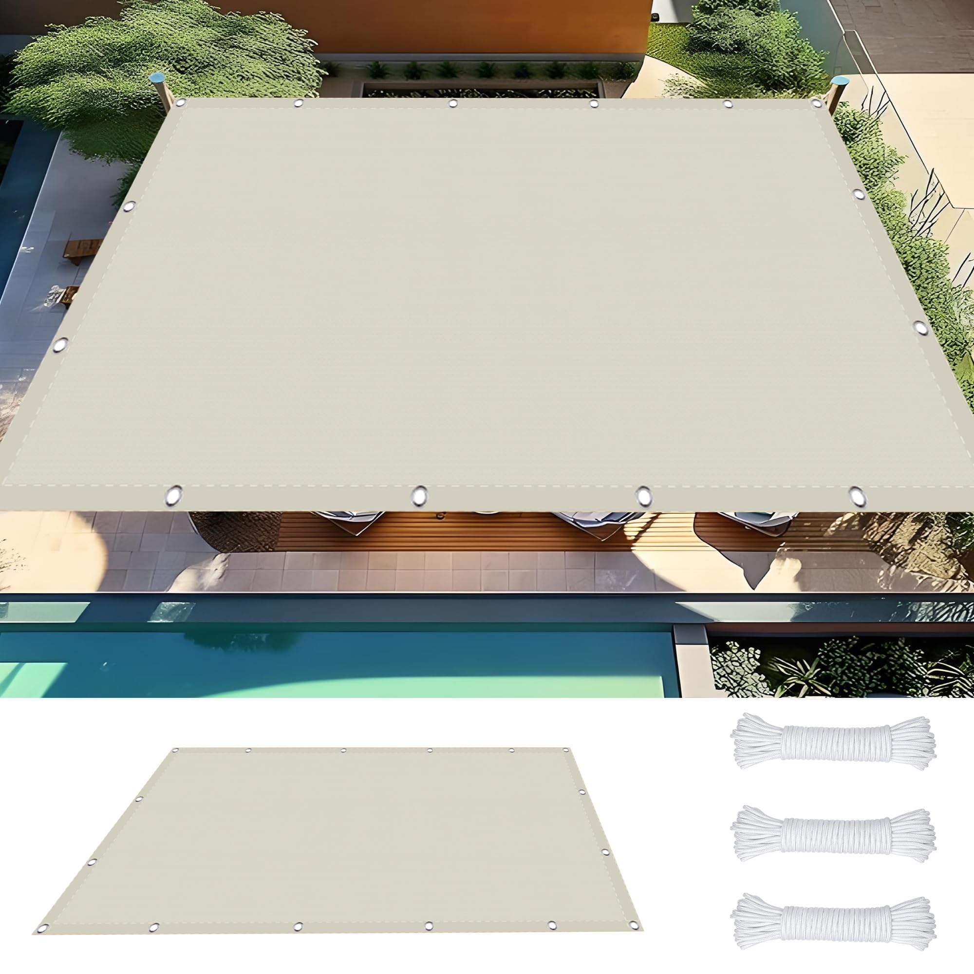 Filet d'ombrage pour terrasses balcons et jardins blanc cassé