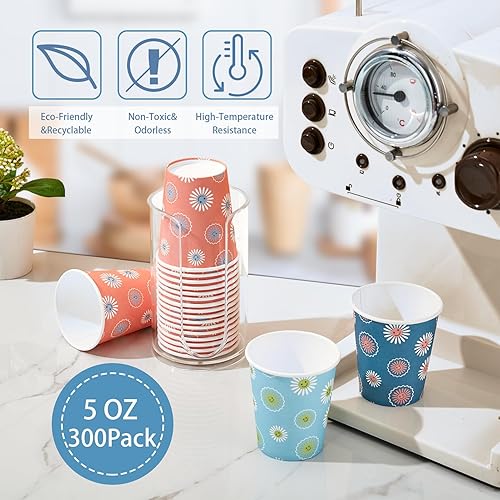 Miniatura 6 de SIUQ Paquete de 300 vasos de papel de 5 onzas, vasos de baño desechables, vasos pequeños para enjuague bucal, mini taza para bebidas calientesfrías