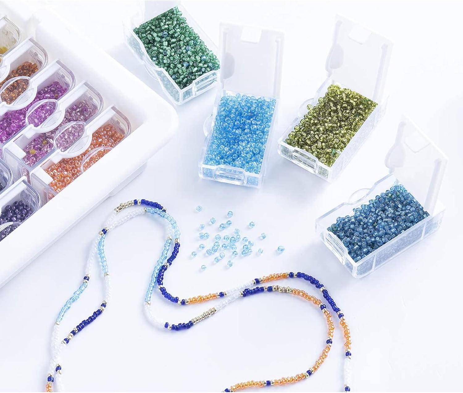 Bead Storage Solutions Elizabeth Ward 3 Piece Craft Organizing Storage Containers for Small Beads, Crystals, and Fasteners, Clear (3 Pack)