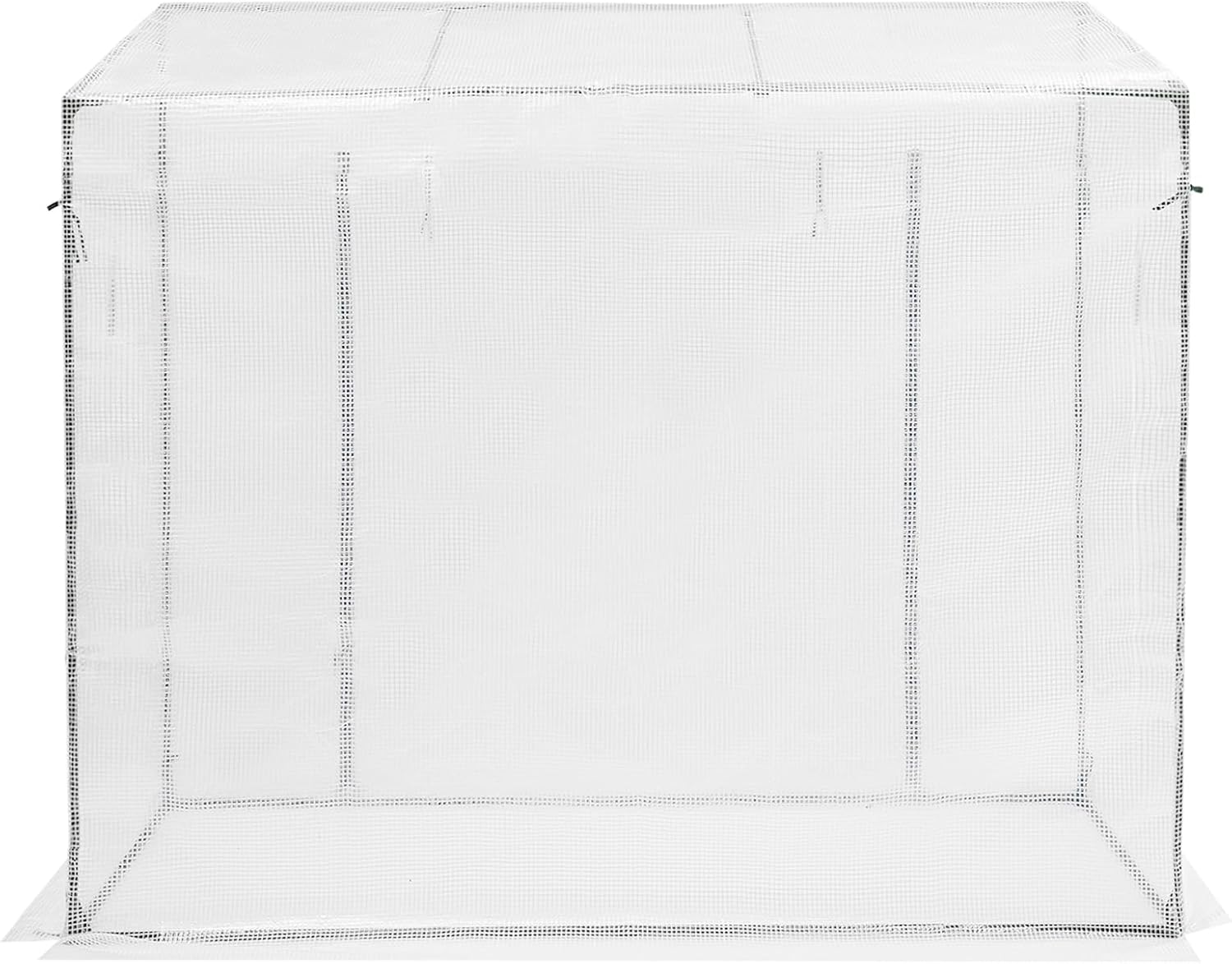 Lean to Greenhouse for Outdoors, White PE Mesh Cloth Green House with Roll-Up Zippered Doo and Two Screened for Cultivating Herbs, Vegetables, Flowers, 78.74 x 30.31 x 66.93in